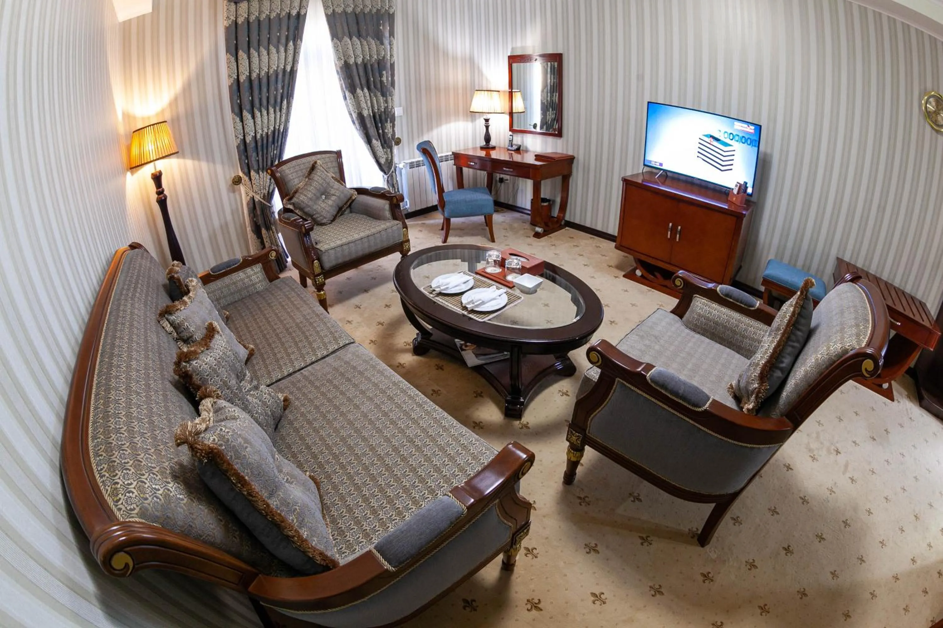 Seating area in Zargaron Plaza