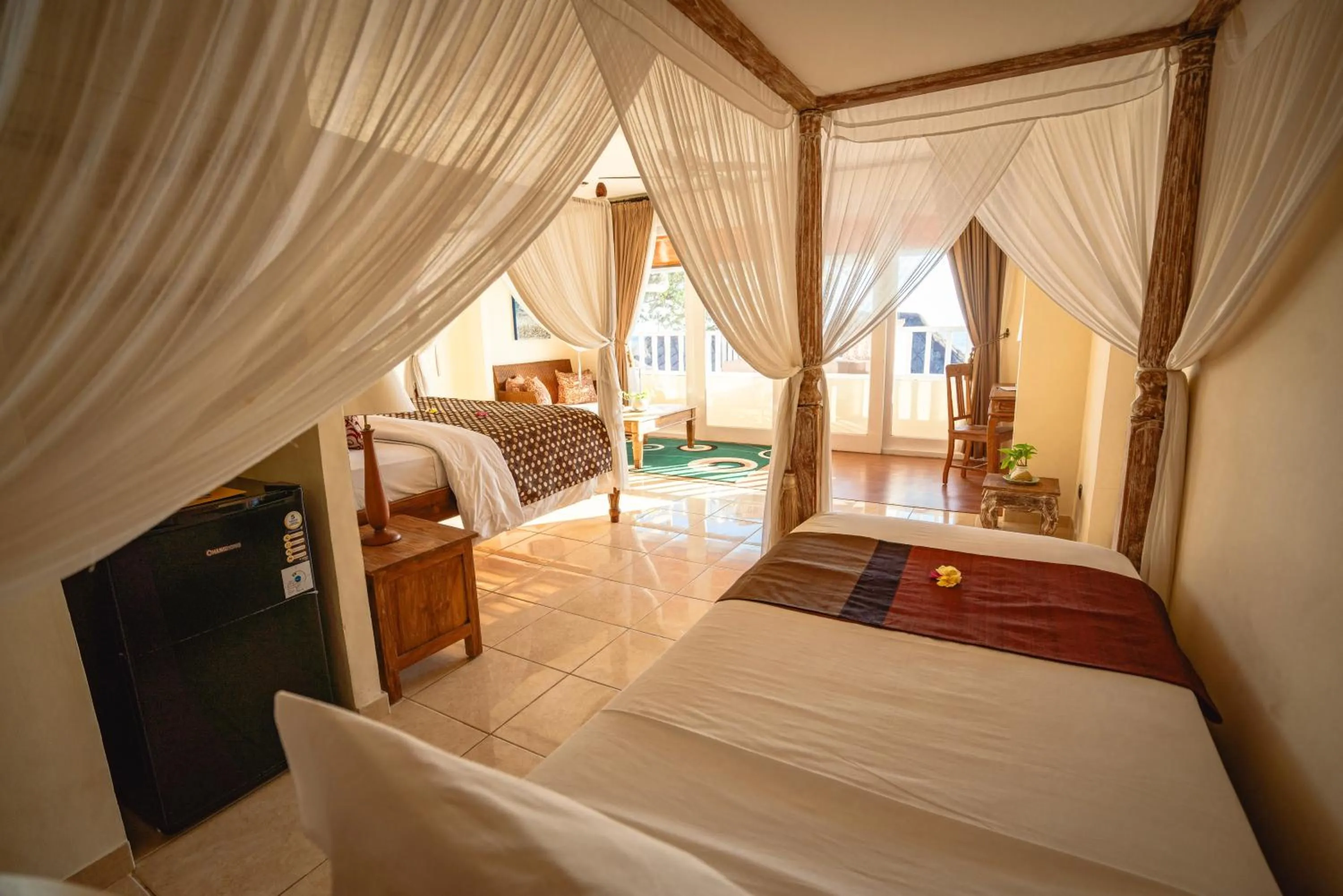 Bed in Tauch Terminal Resort Tulamben & Spa