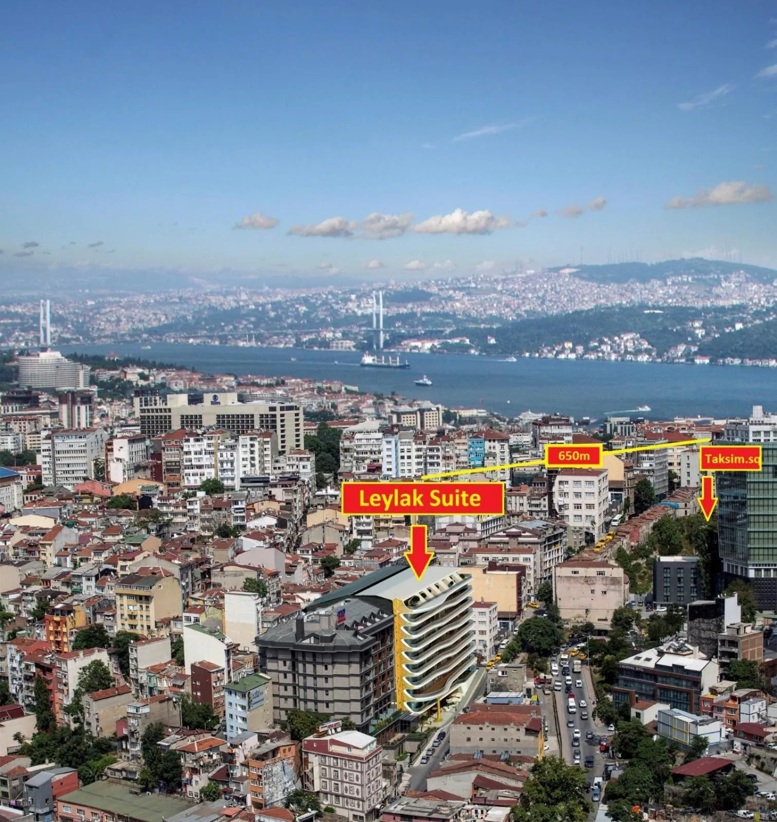 Bird's eye view in Taksim leylak suite