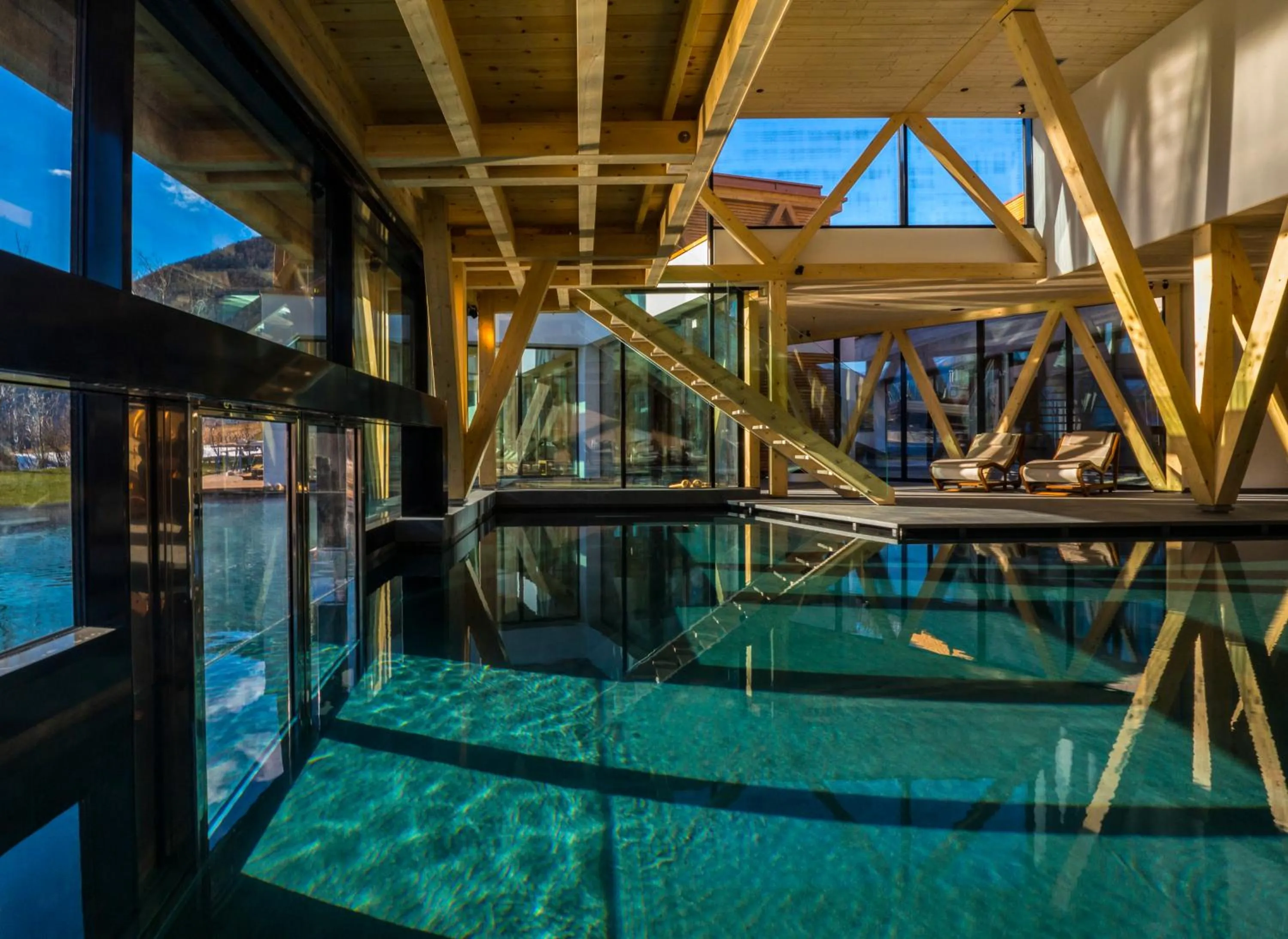 Pool view in Hotel Garberhof