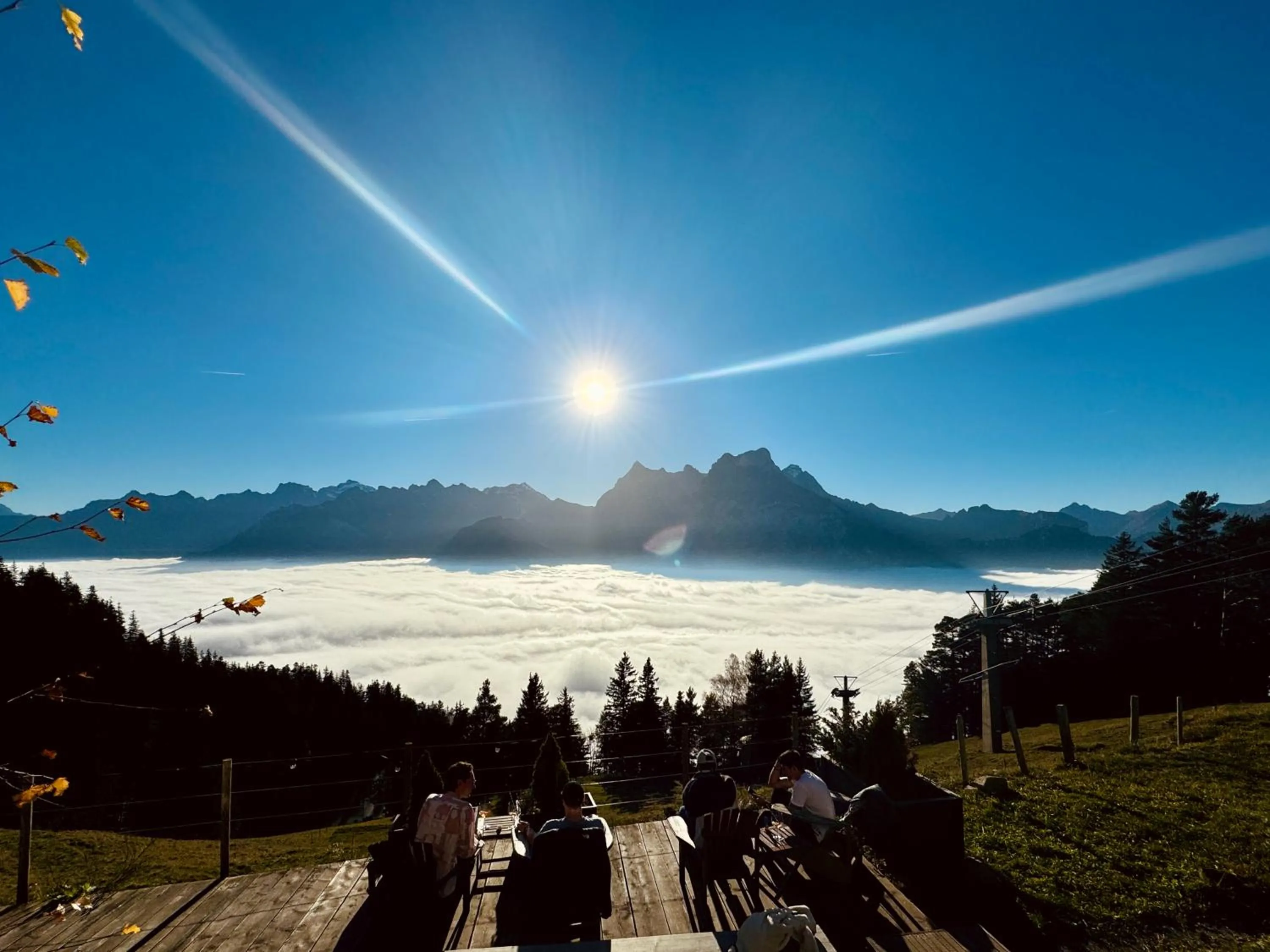 Balcony/Terrace in Berggasthaus Eggberge - Boutique Mountain Hotel - Access via Cablecar