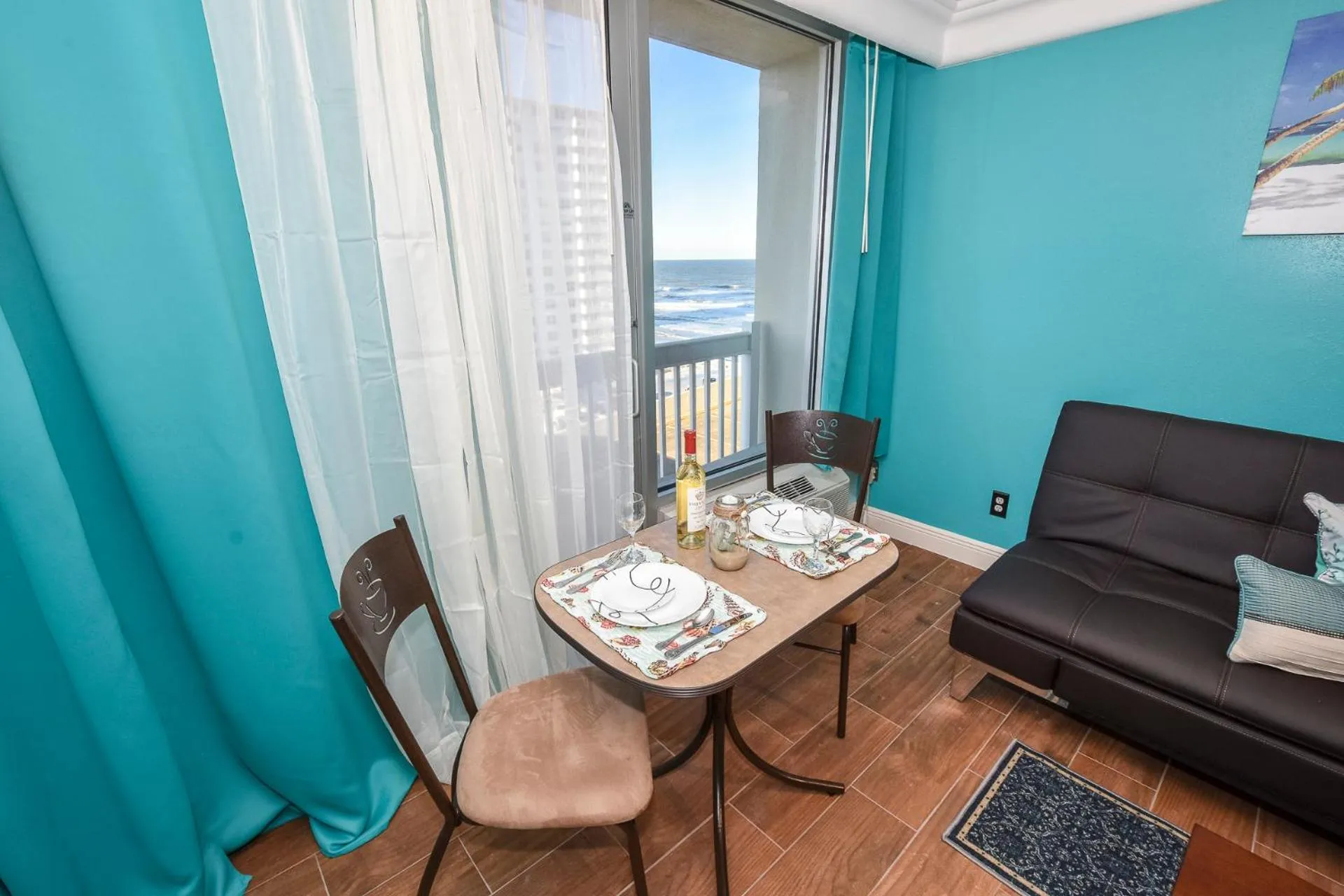 Beach in Ocean view studio condo.