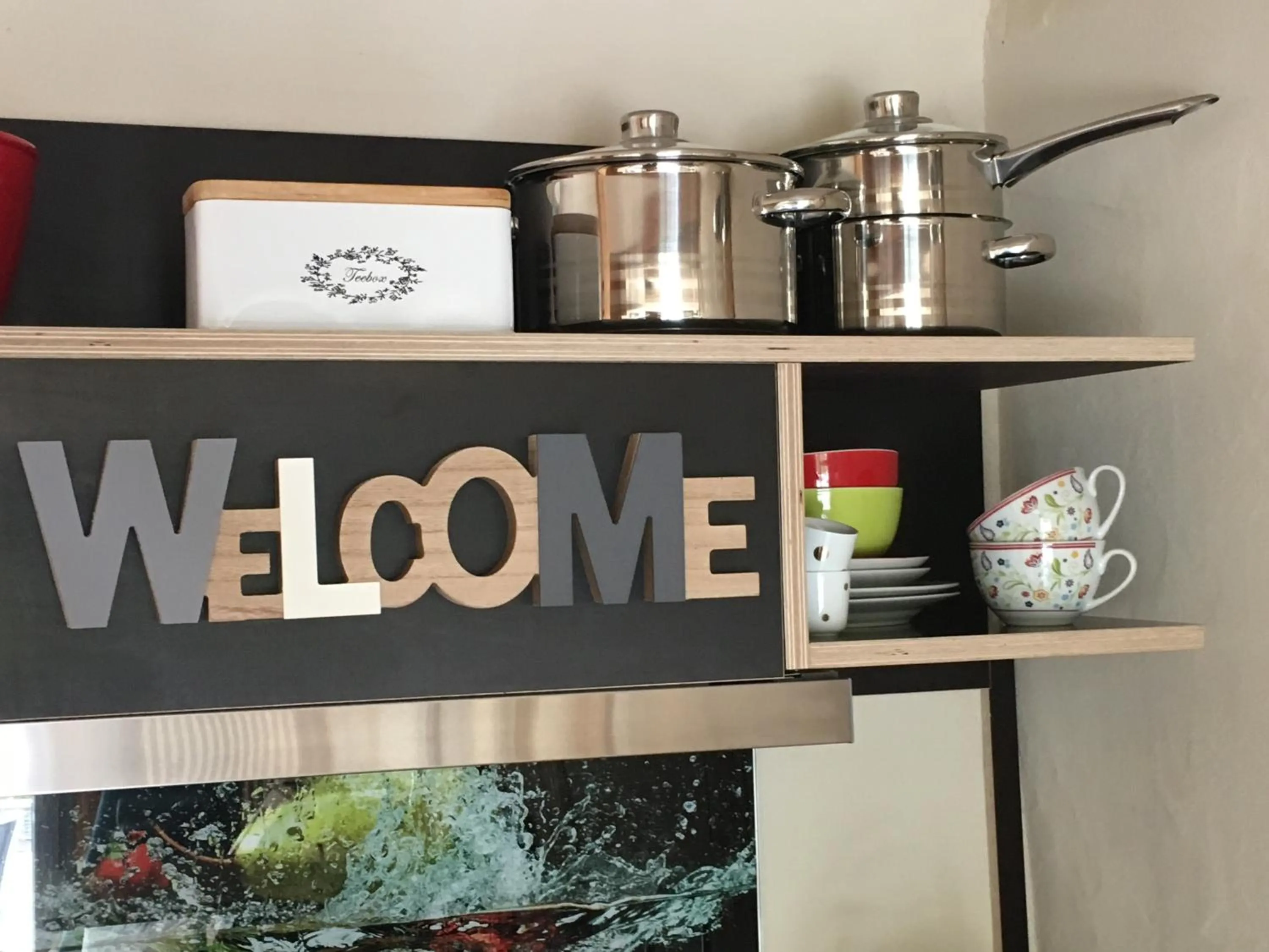 Kitchen or kitchenette in Schmuckkästle am Hafen