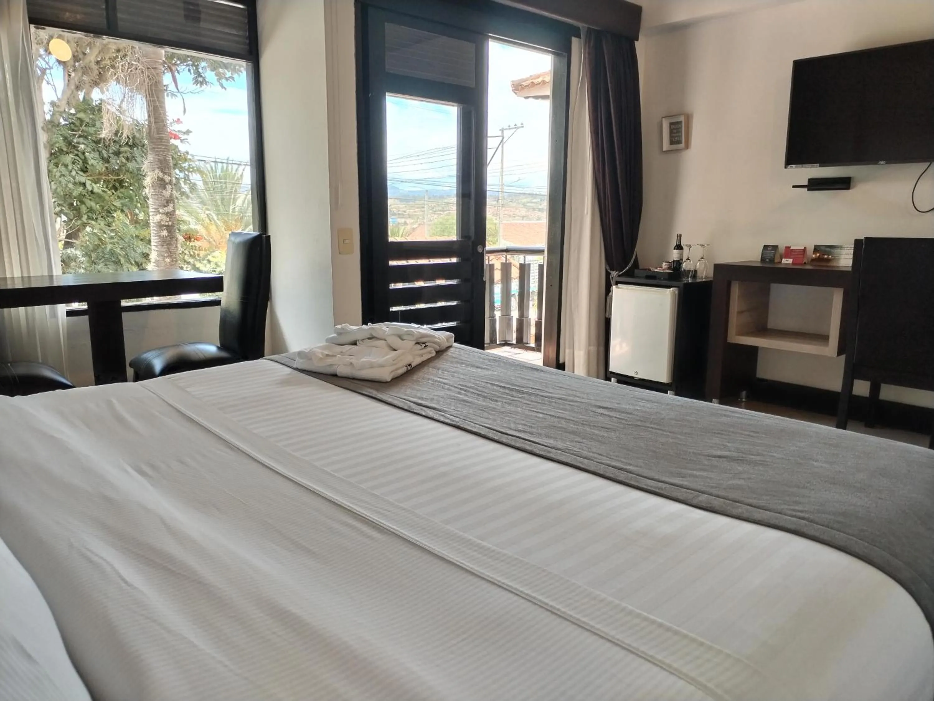 Balcony/Terrace, Bed in Santa Maria de Leyva hotel boutique