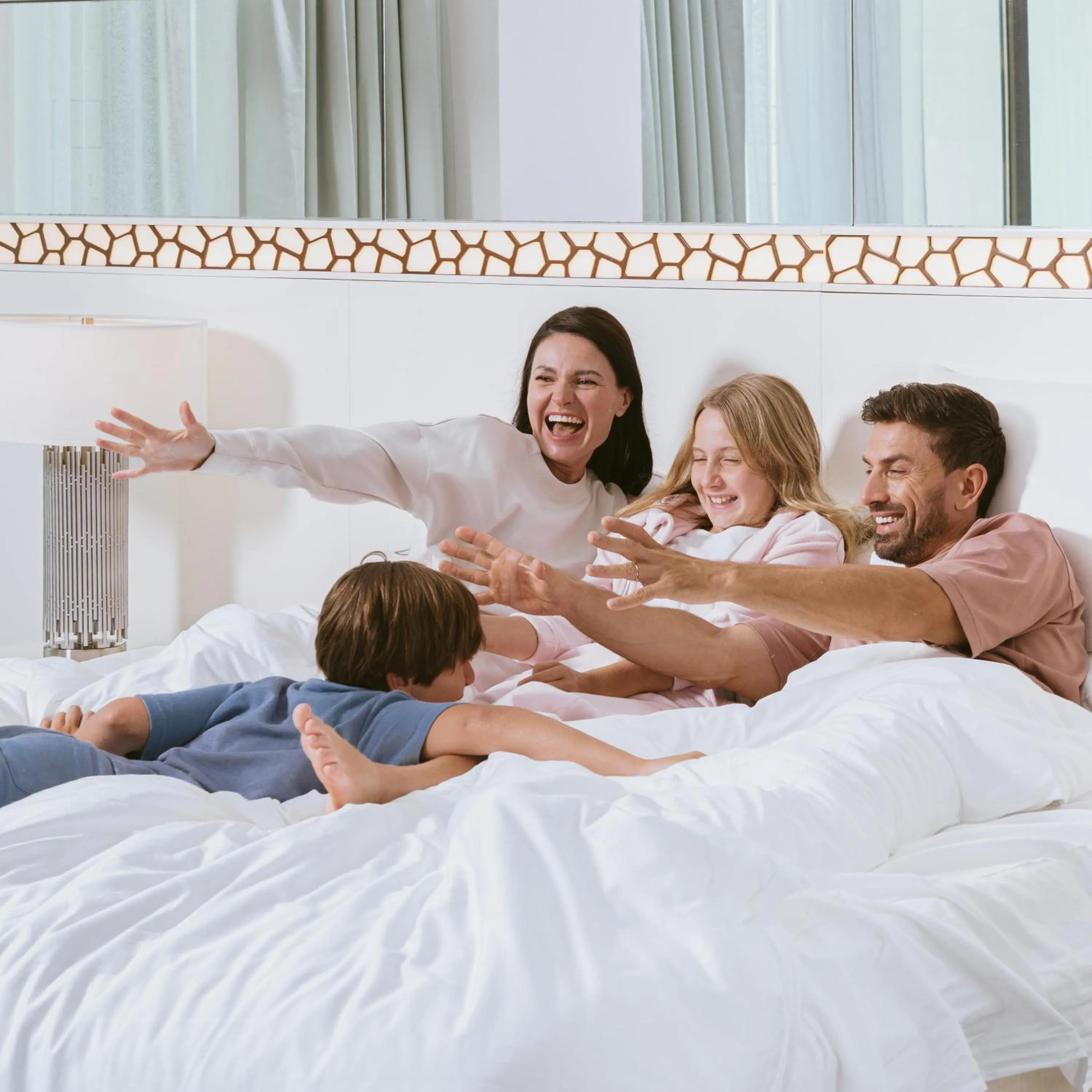 Family, Bed in JA Ocean View Hotel, Jumeirah Beach Dubai