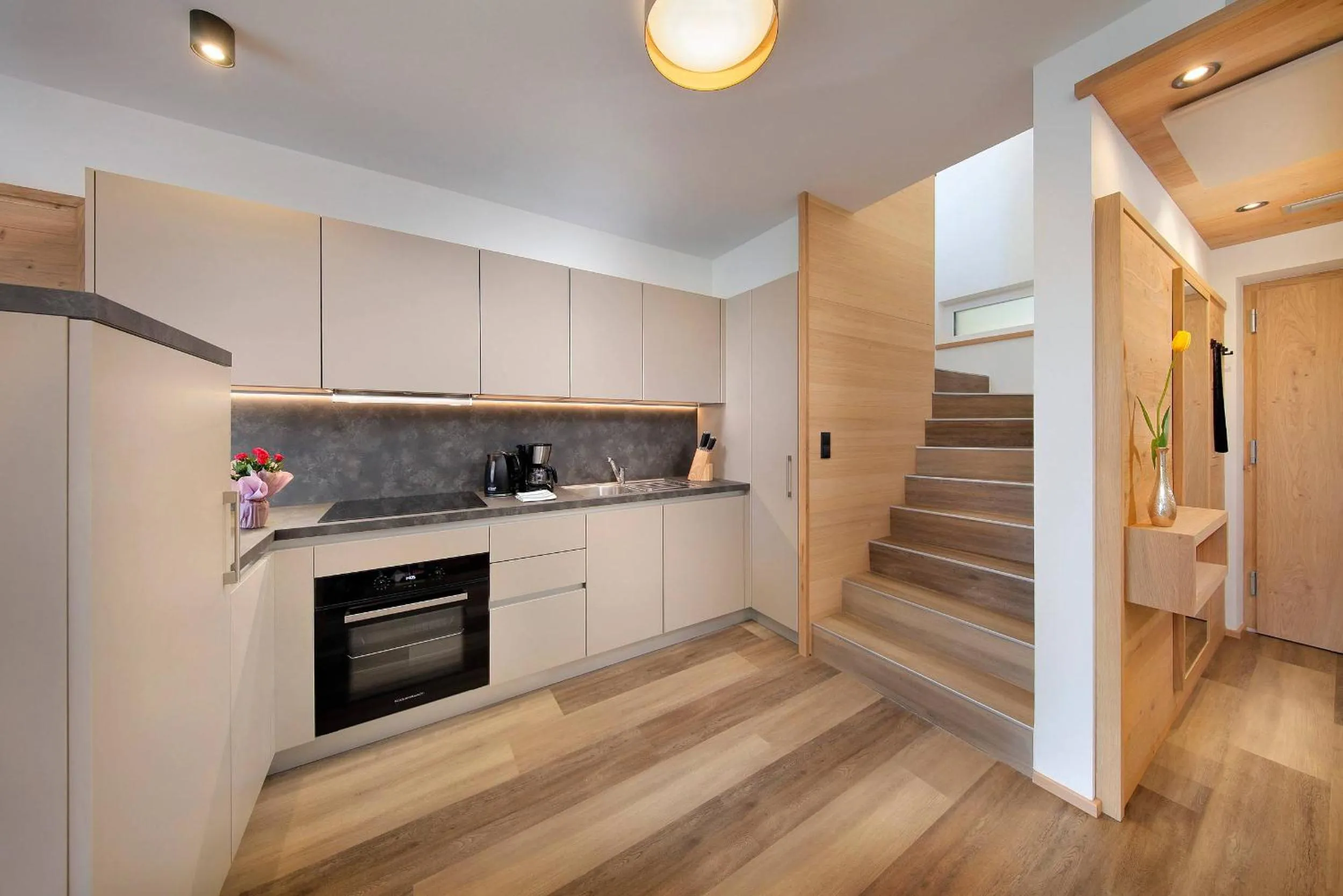Kitchen or kitchenette in Appartement-Hotel Anthea