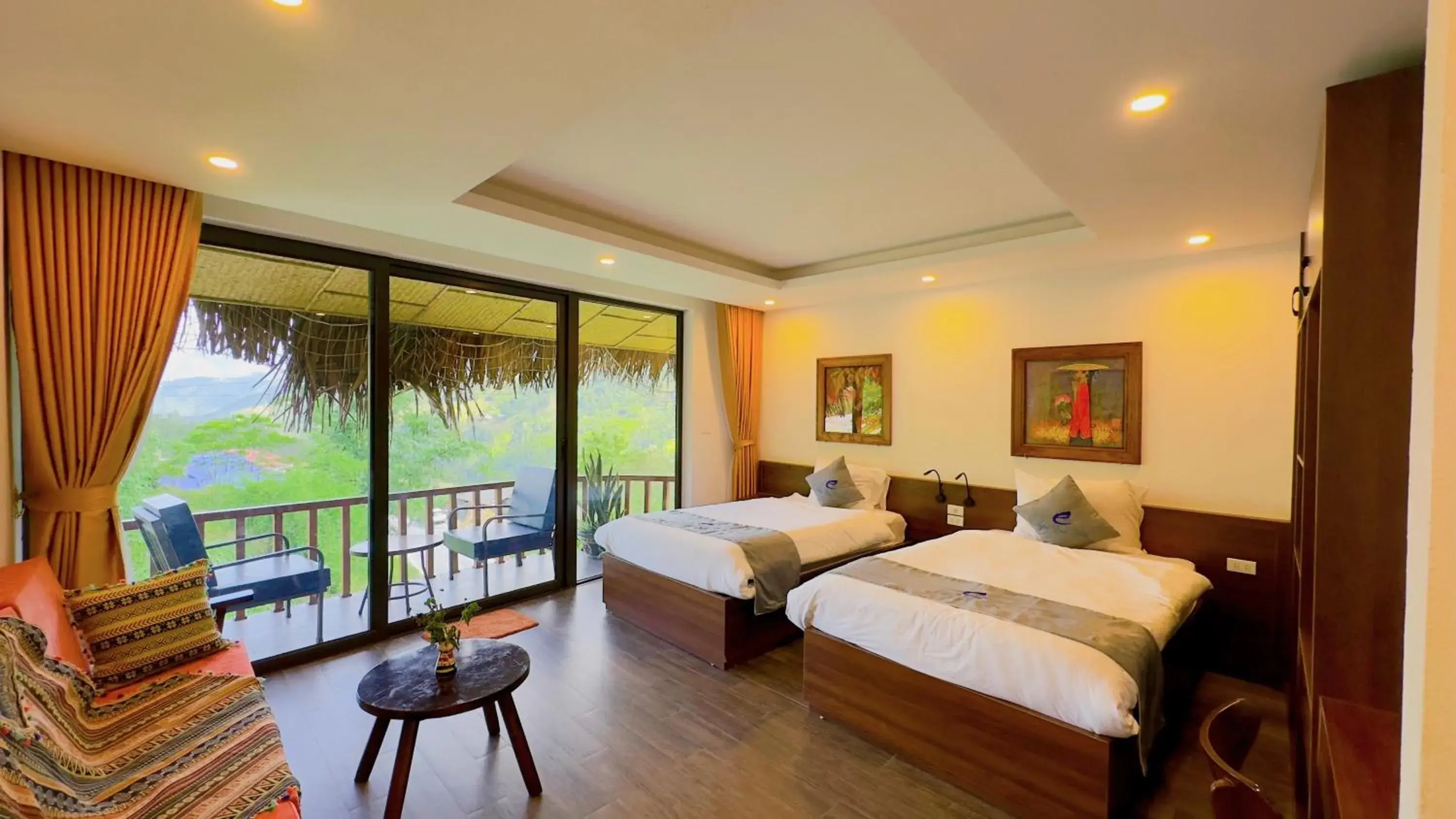 Twin Room with Mountain View in Sapa Eco Villas & Spa Twin Room with Mountain View in Sapa Eco Villas & Spa
