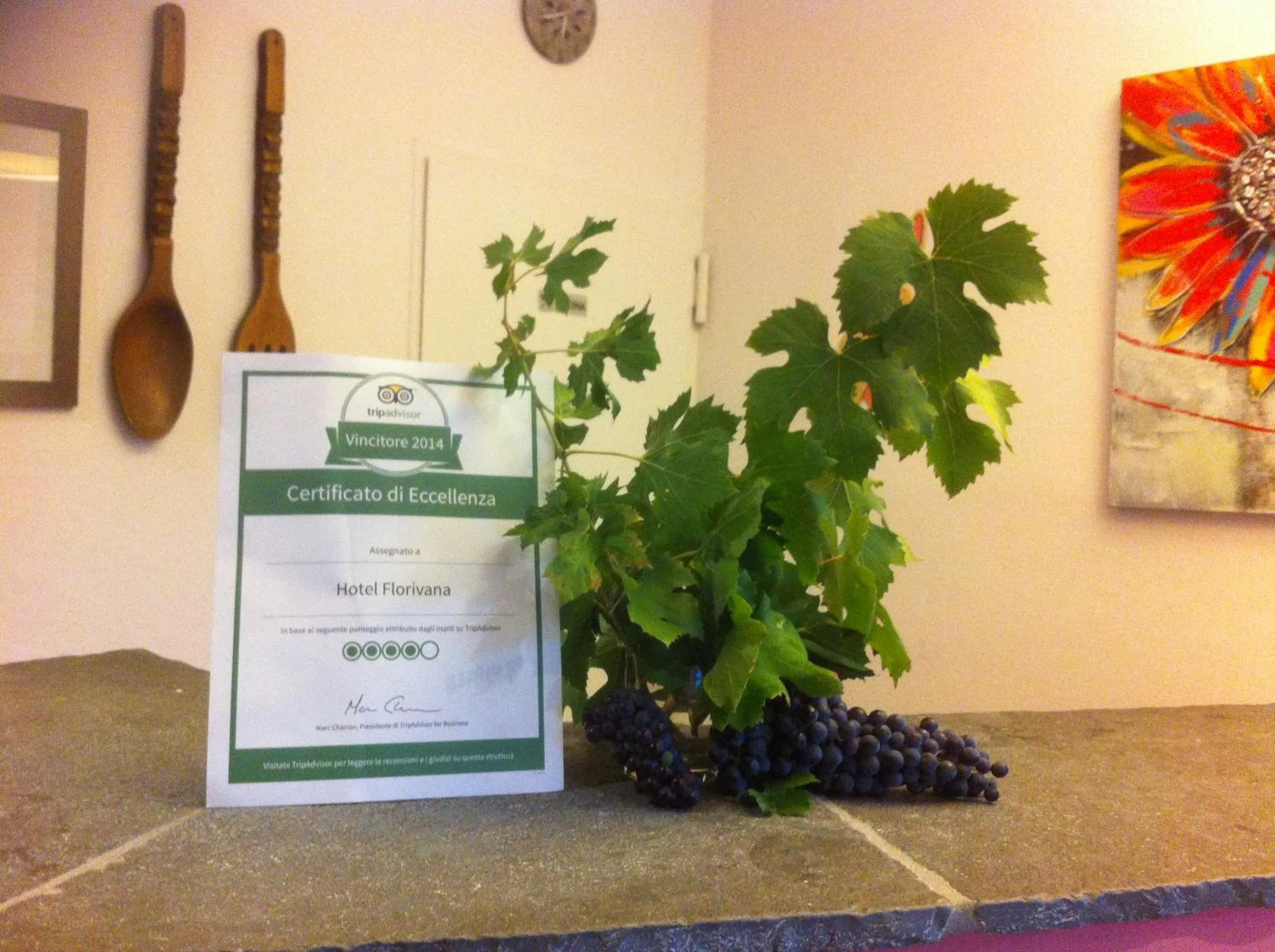 Certificate/Award in Florivana Boutique Hotel