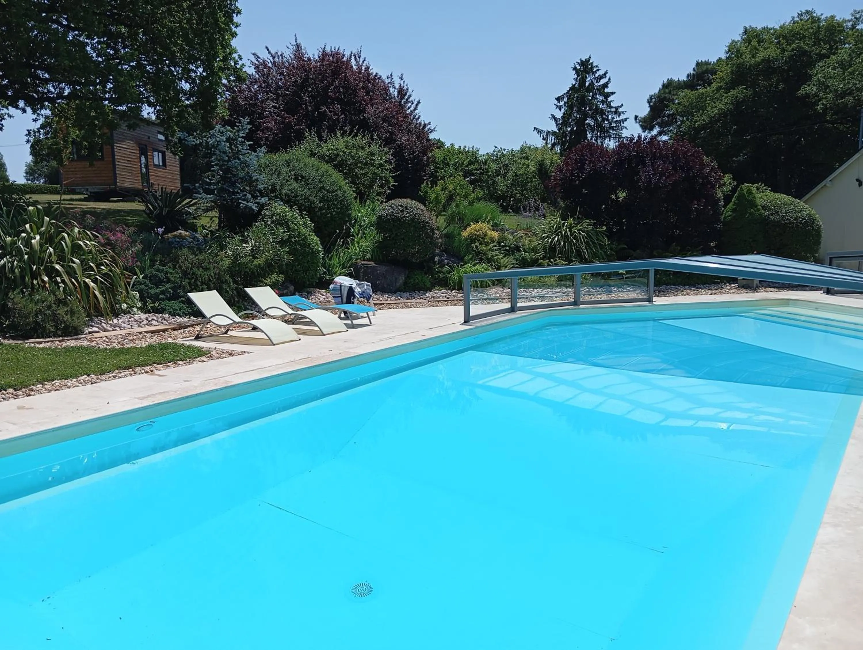 Pool view in Logis La Folie