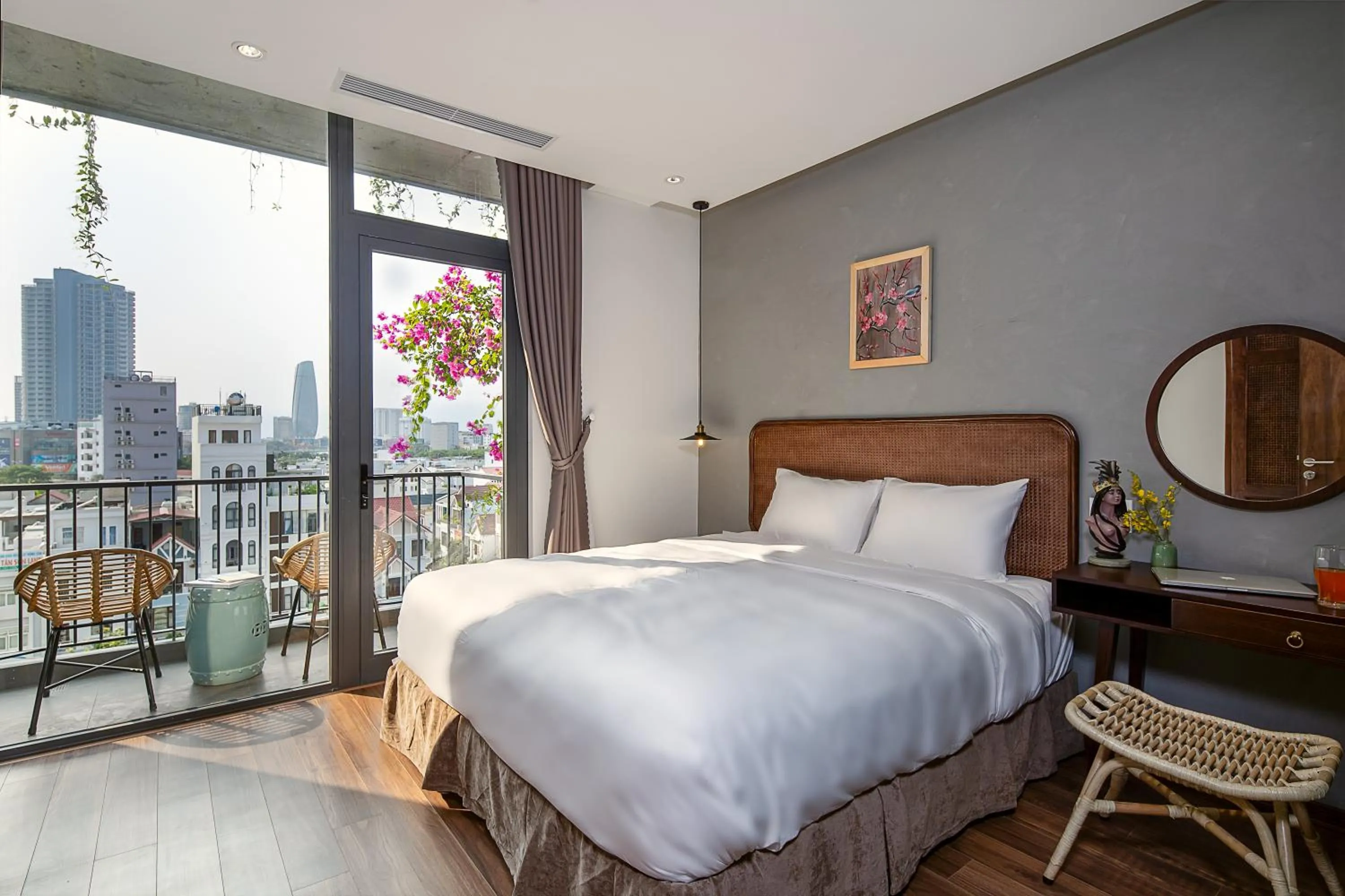 Bed in Tropical House Apartment Da Nang