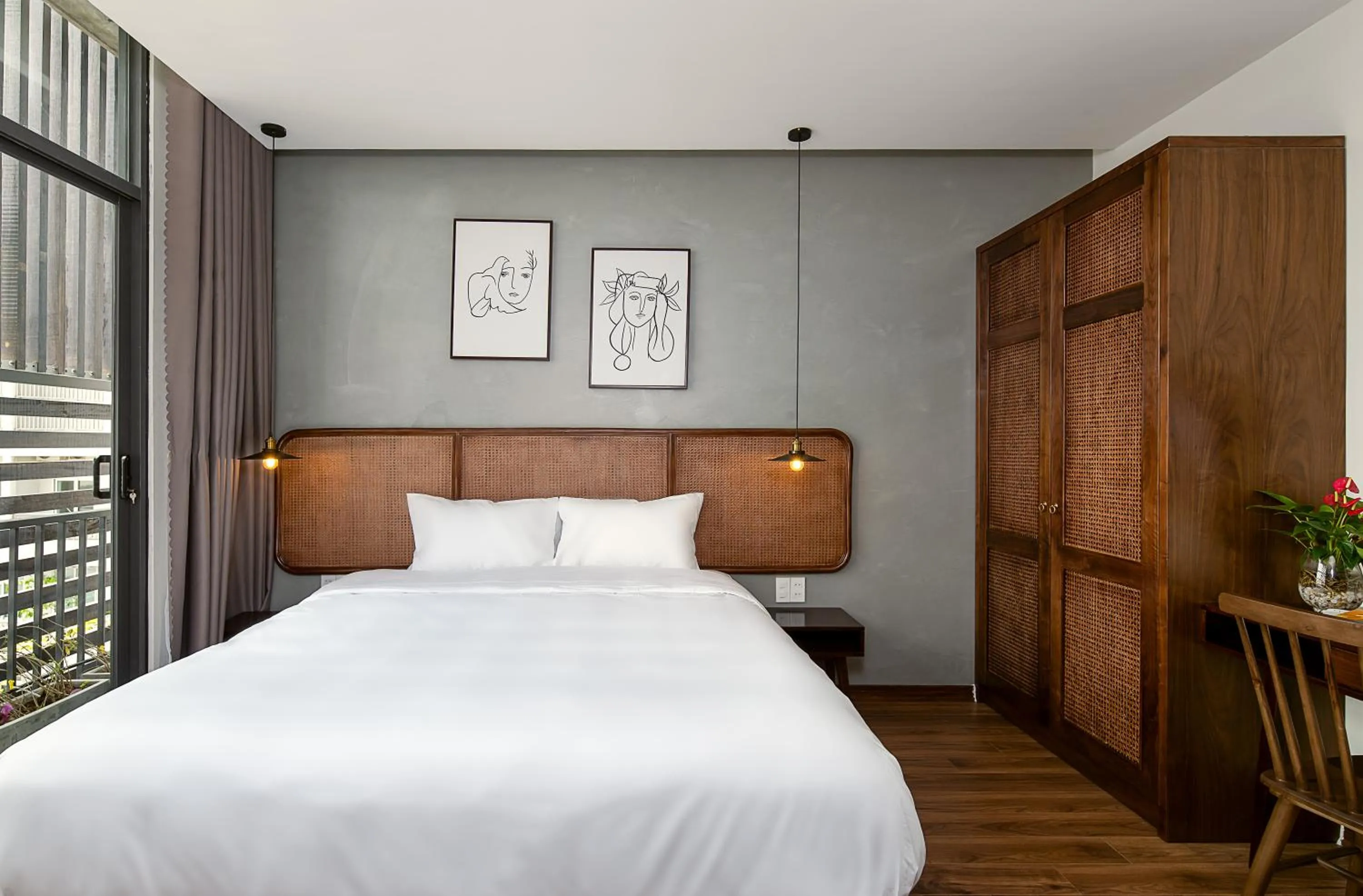 Bed in Tropical House Apartment Da Nang