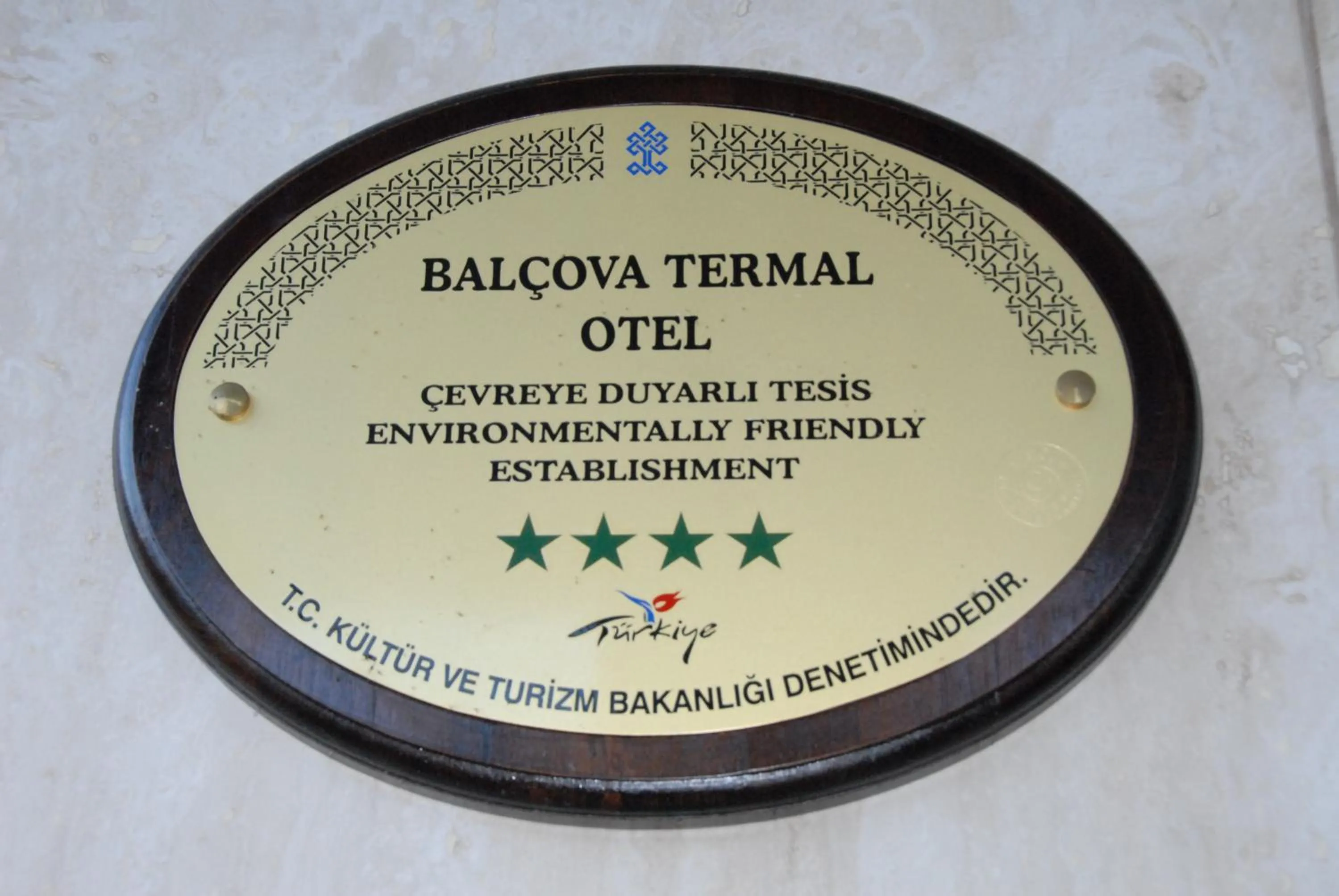 Certificate/Award in Balcova Termal Hotel