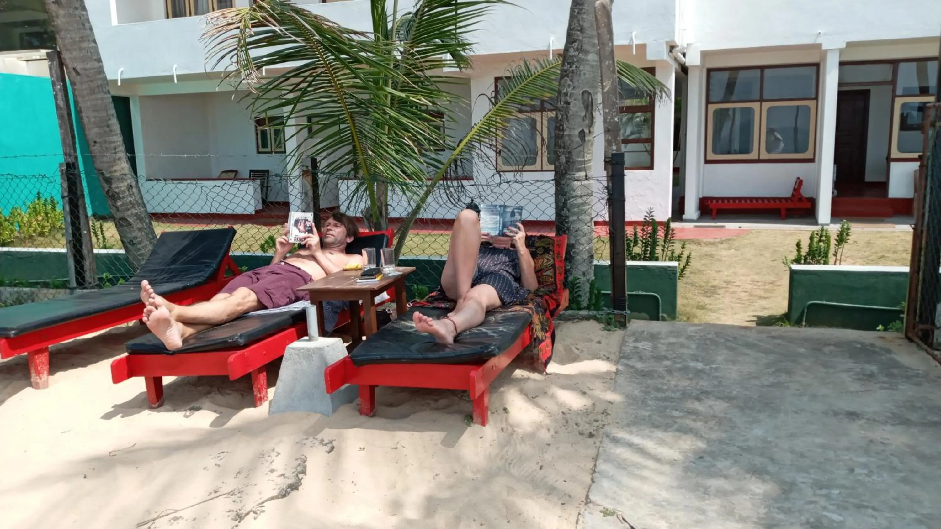 sunbed in New SeaSide Inn Hikkaduwa