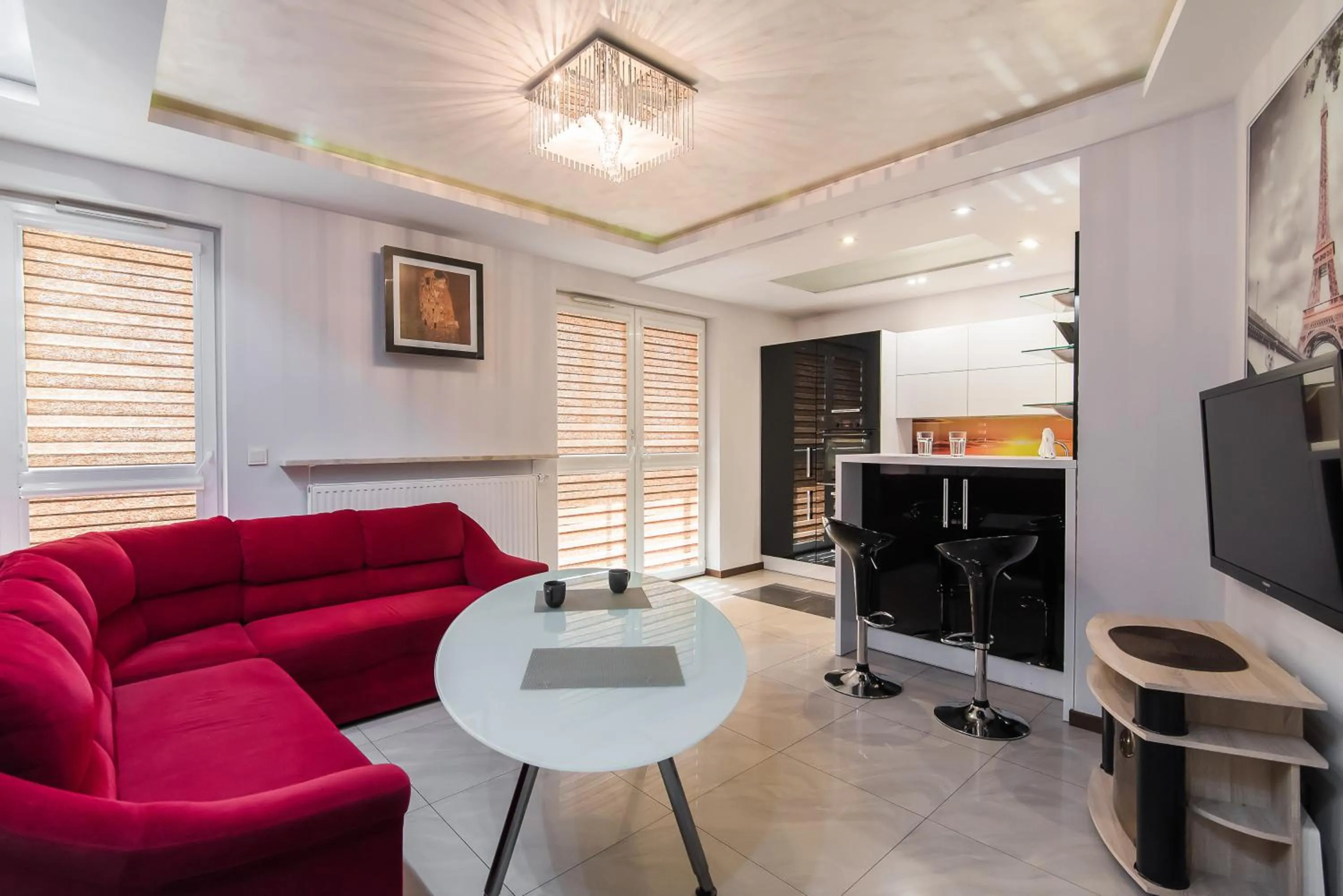 Living room, Seating Area in NotaBene Wola Apartment