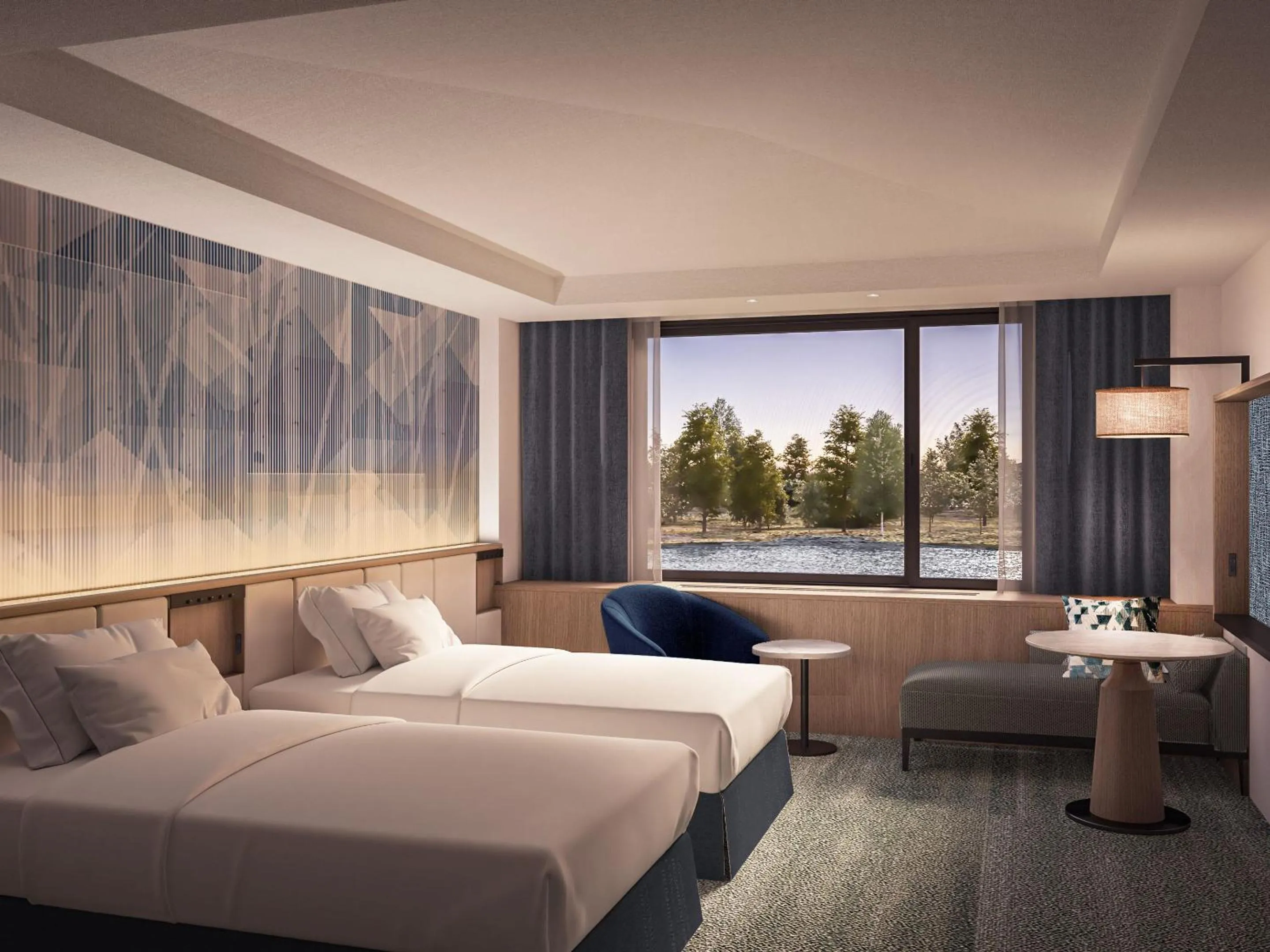 Bed in Izumigo Kiyosato Kogen Hotel