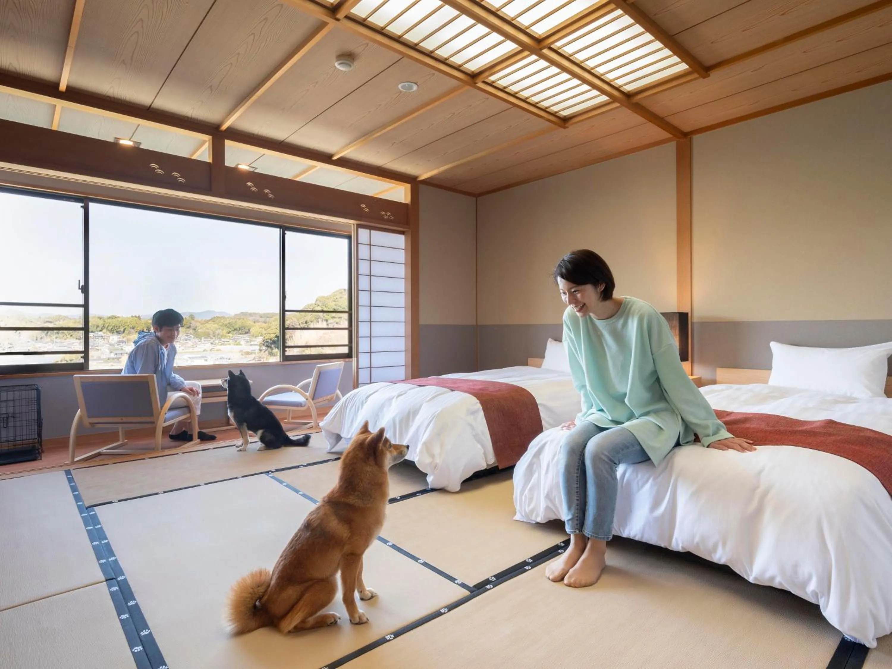 Photo of the whole room, Bed in Hamanako Wan Wan Paradise Hotel