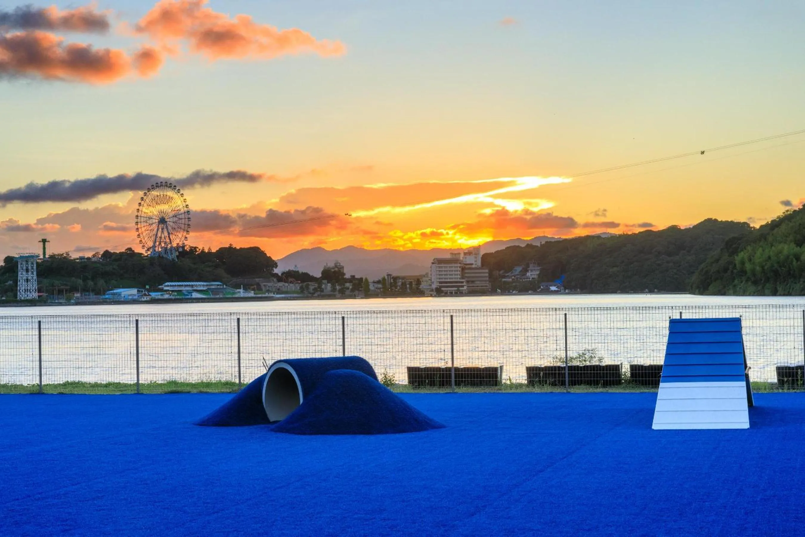 Sunset in Hamanako Wan Wan Paradise Hotel