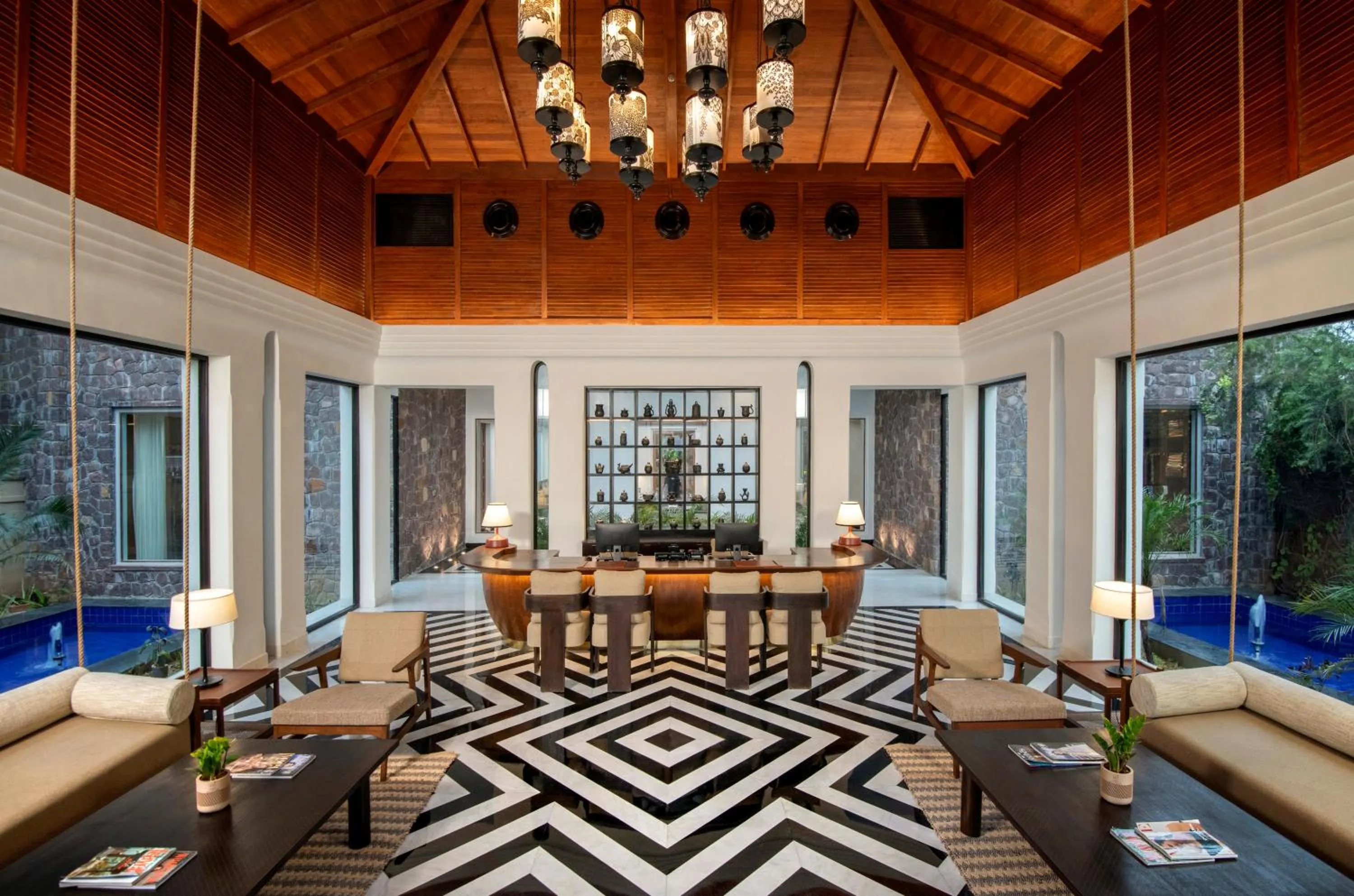 Lobby or reception in Taj Sawai,Ranthambore