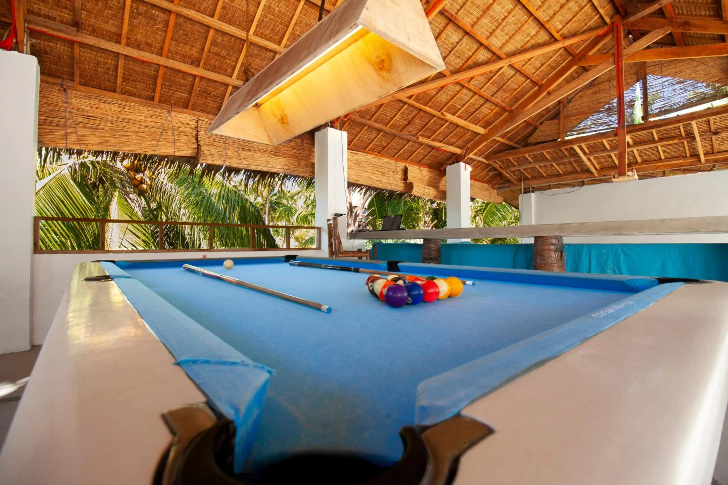 Billiard in Sunlit Hostel