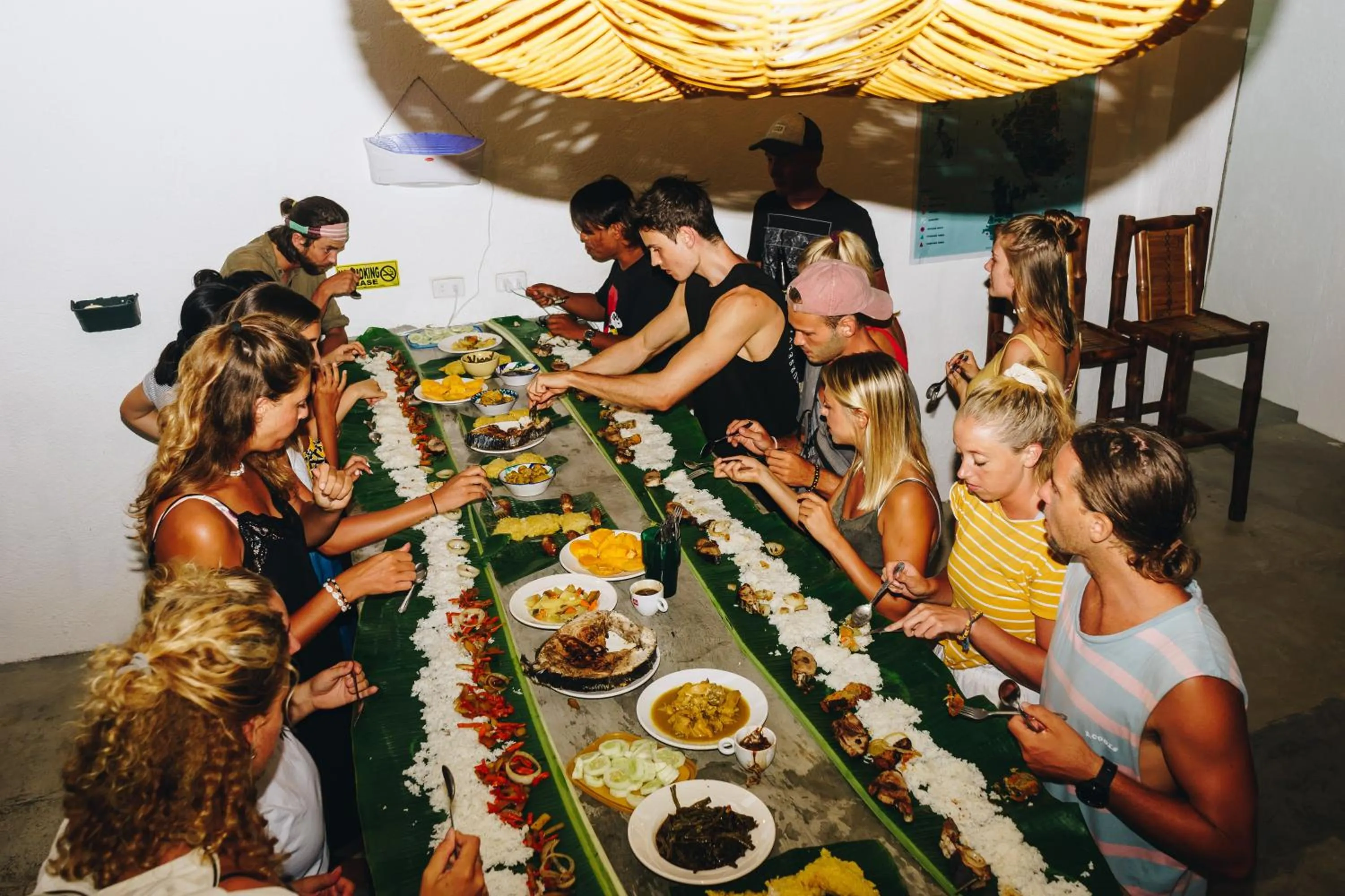 Dinner in Sunlit Hostel