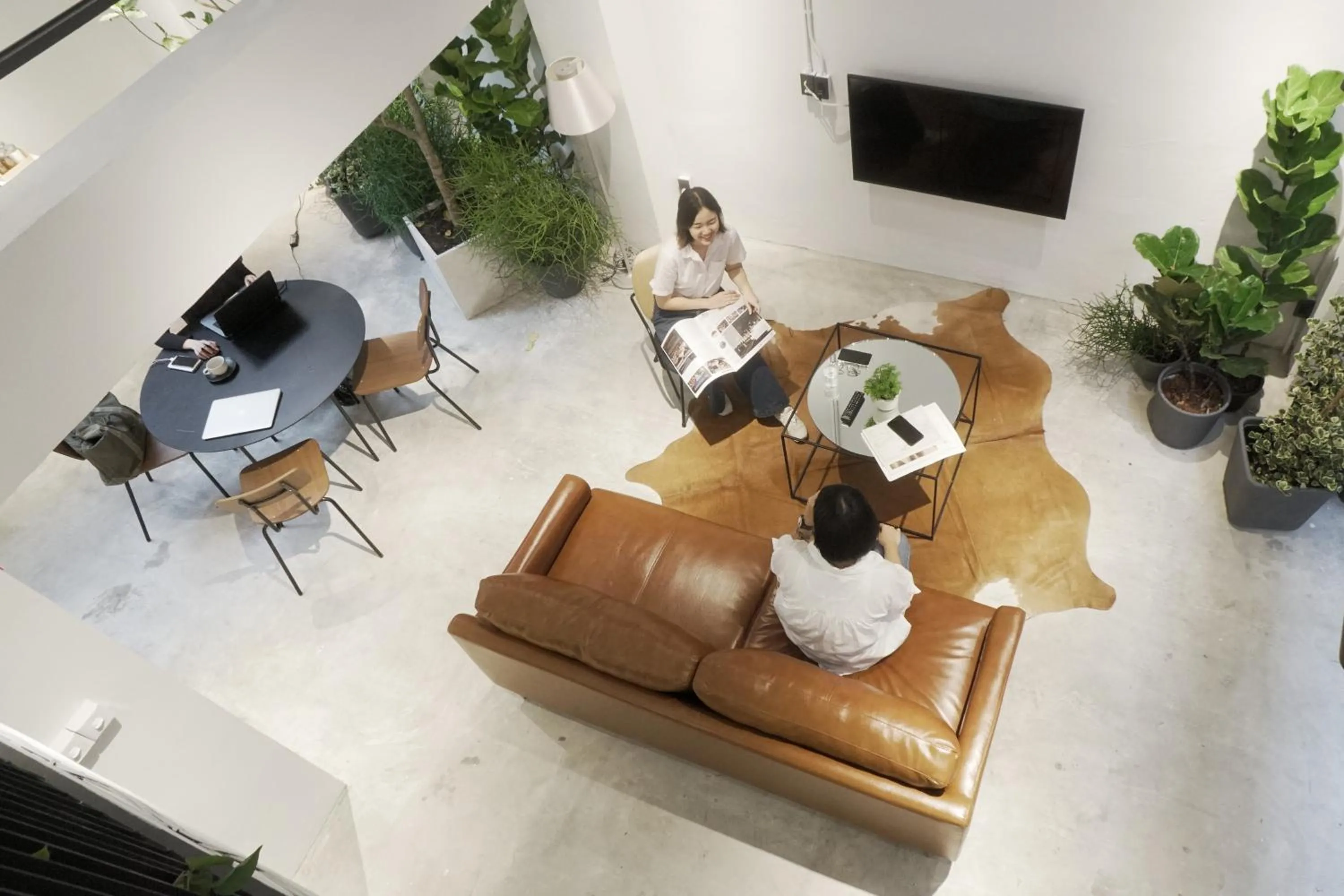 Seating area in Chocolate box mint