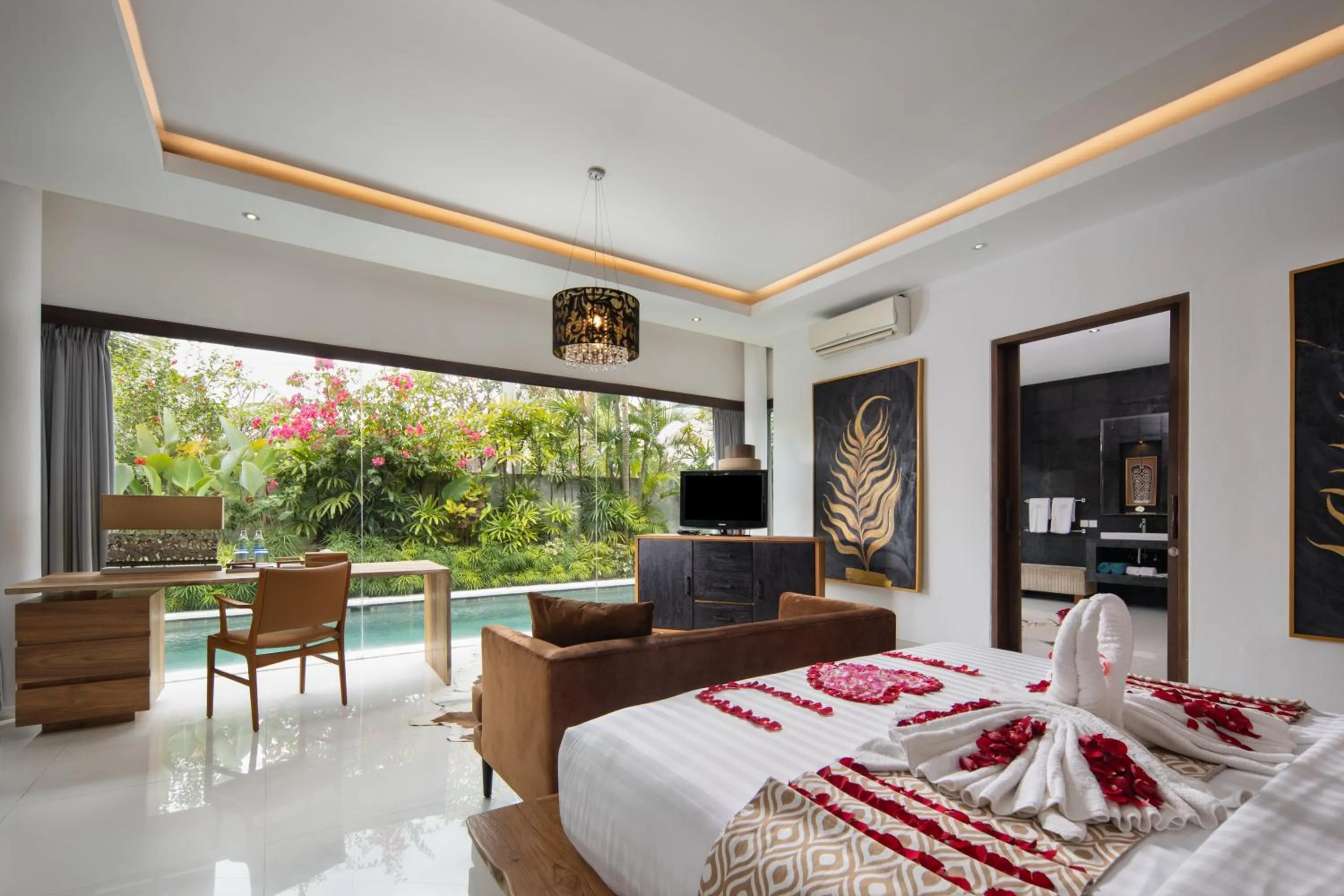 View (from property/room), Bed in Canggu Villa by Sanga Sanga Hospitality