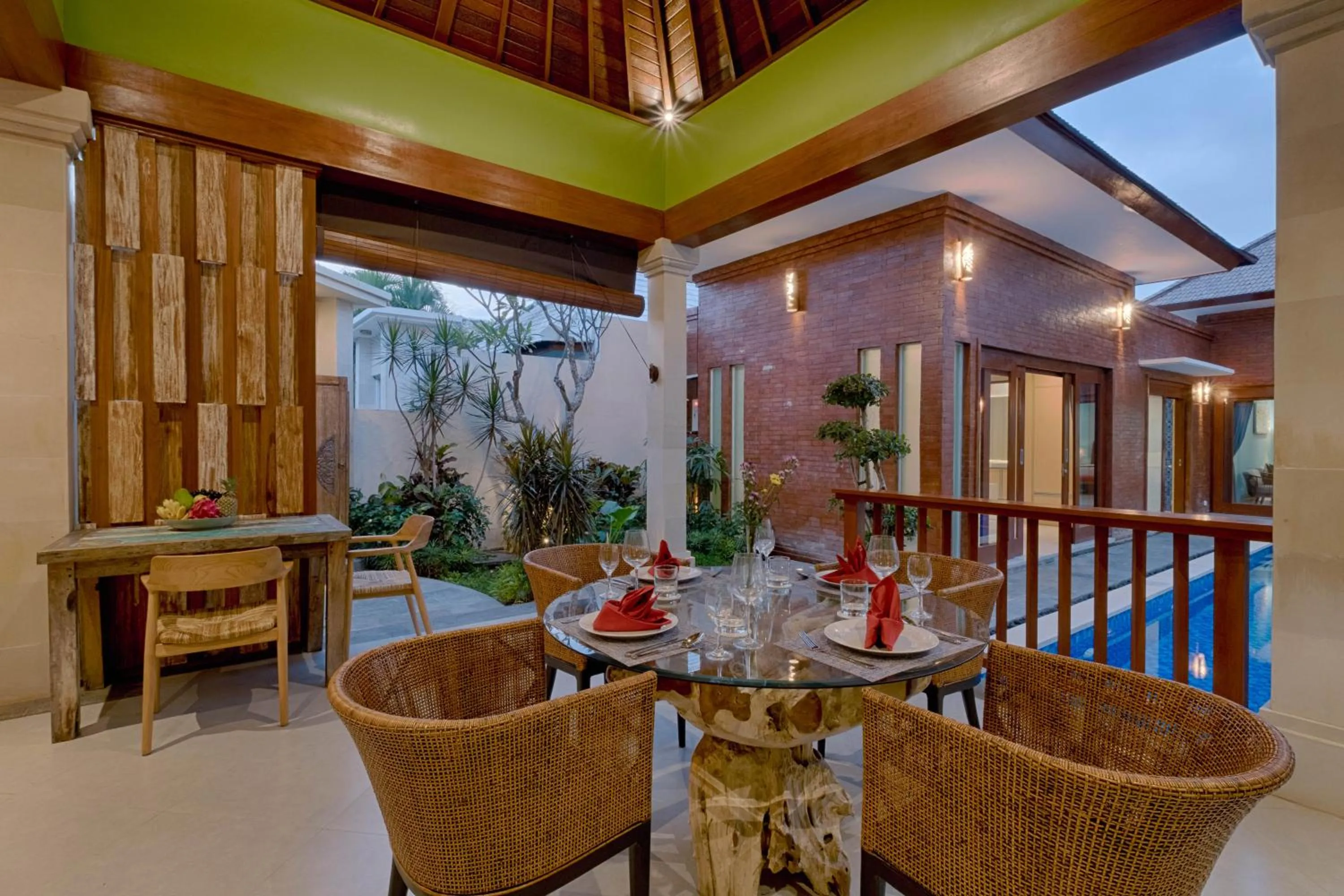 Dining area in Canggu Villa by Sanga Sanga Hospitality
