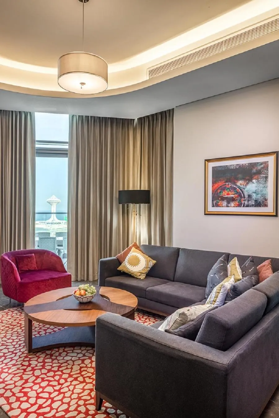 Seating area in Ascott Corniche Al Khobar