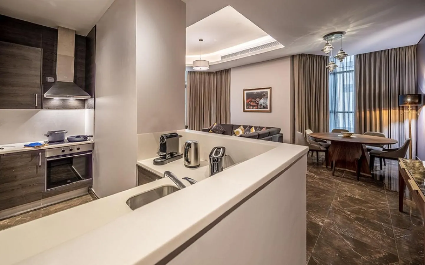 Kitchen or kitchenette in Ascott Corniche Al Khobar