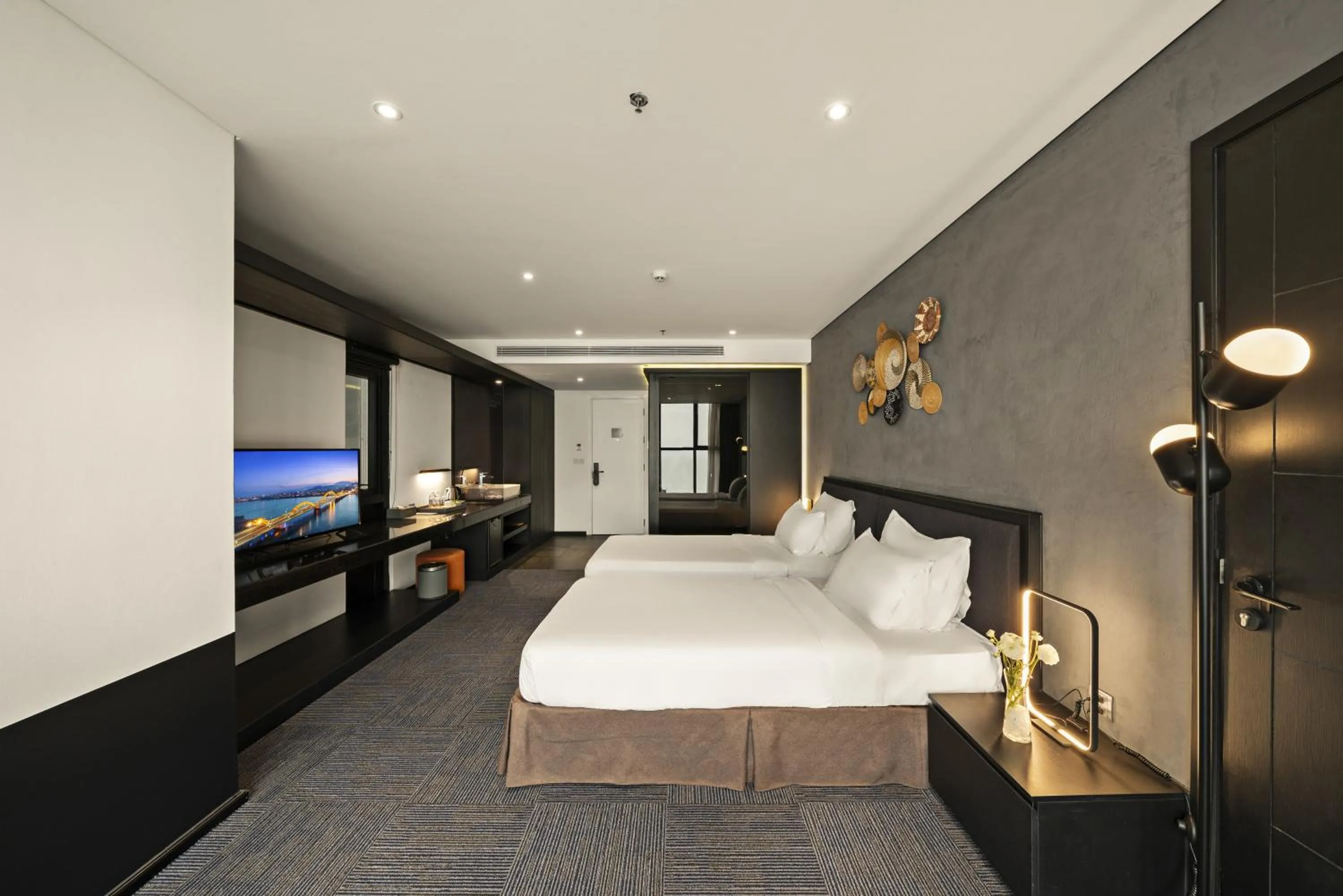 furniture, Bed in The Code Hotel & Spa Da Nang - Complimentary Daily Afternoon Tea in Sky Bar