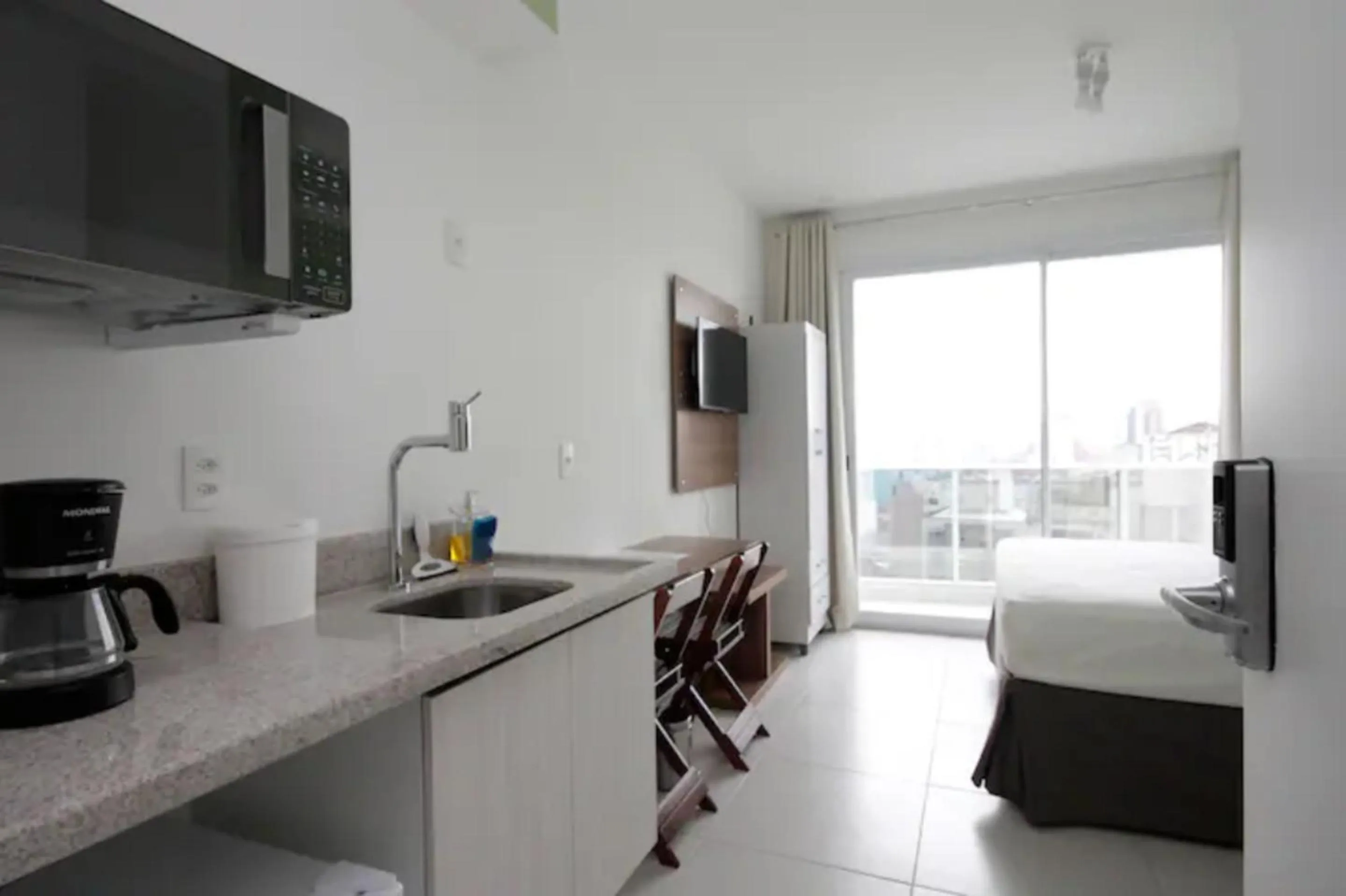 Kitchen or kitchenette, Bed in 360 Luz