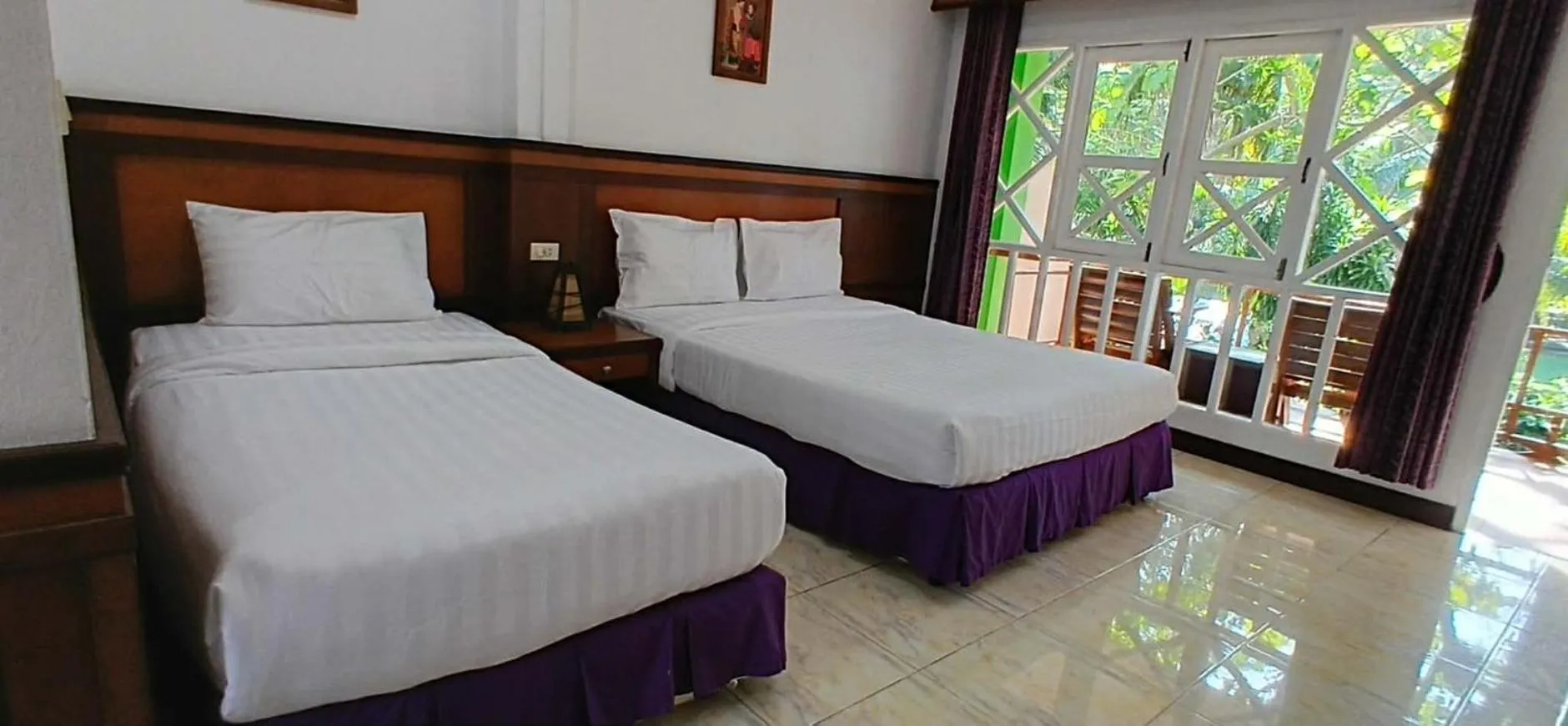 Bed in Rin Beach Resort