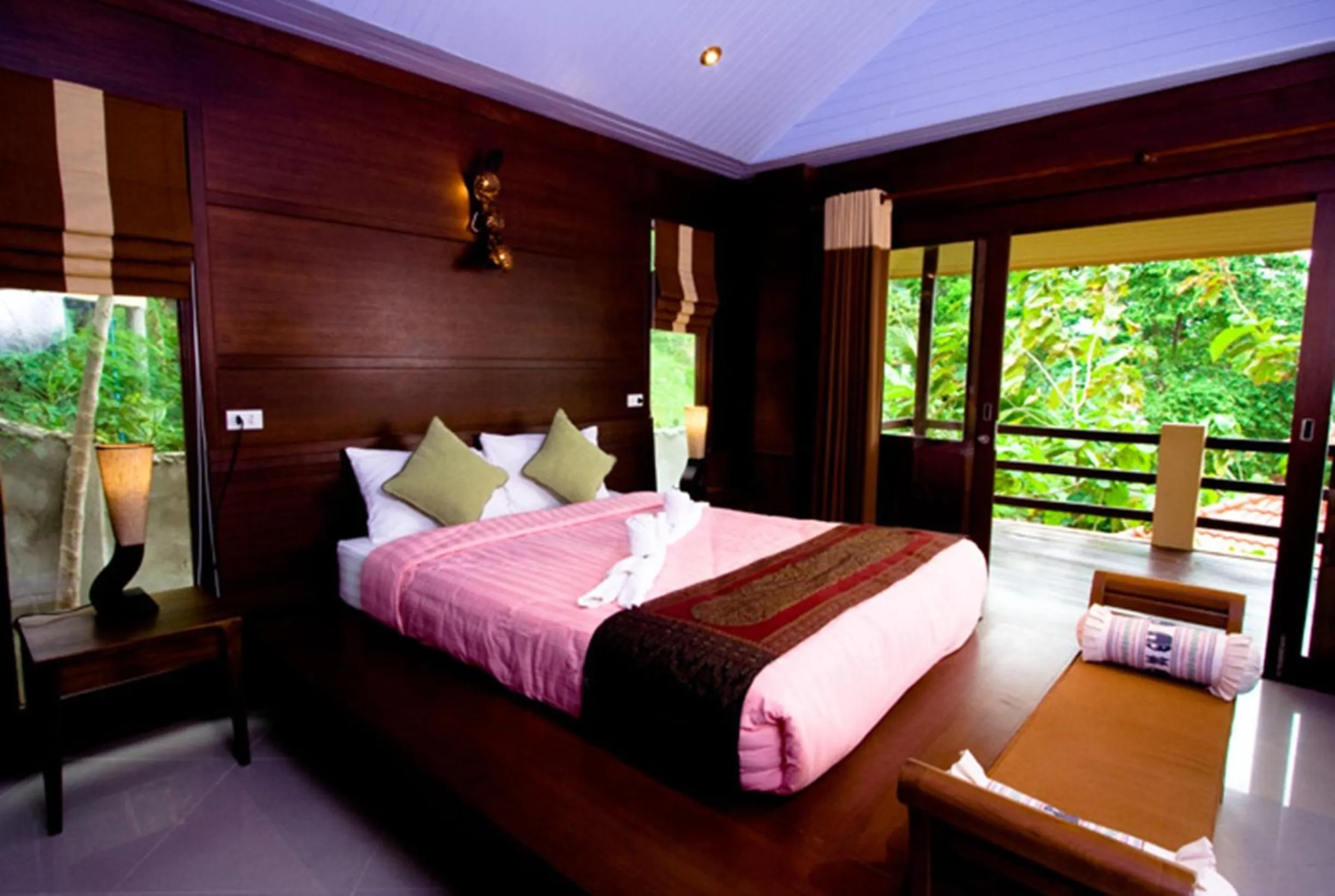 Bed in Rin Beach Resort