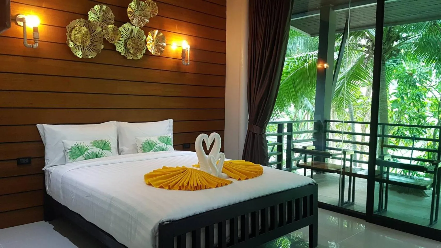 Bed in Rin Beach Resort