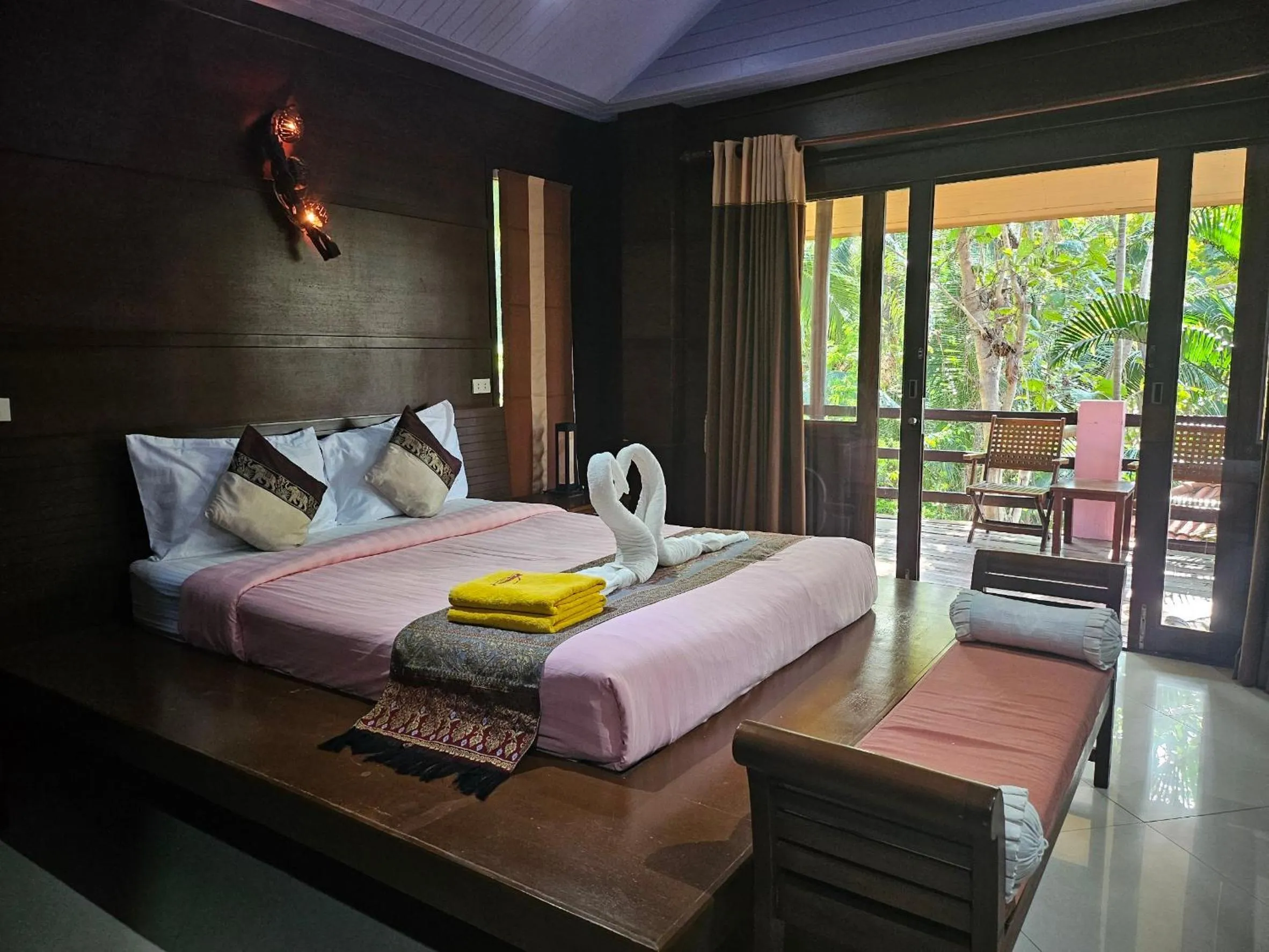 Bed in Rin Beach Resort
