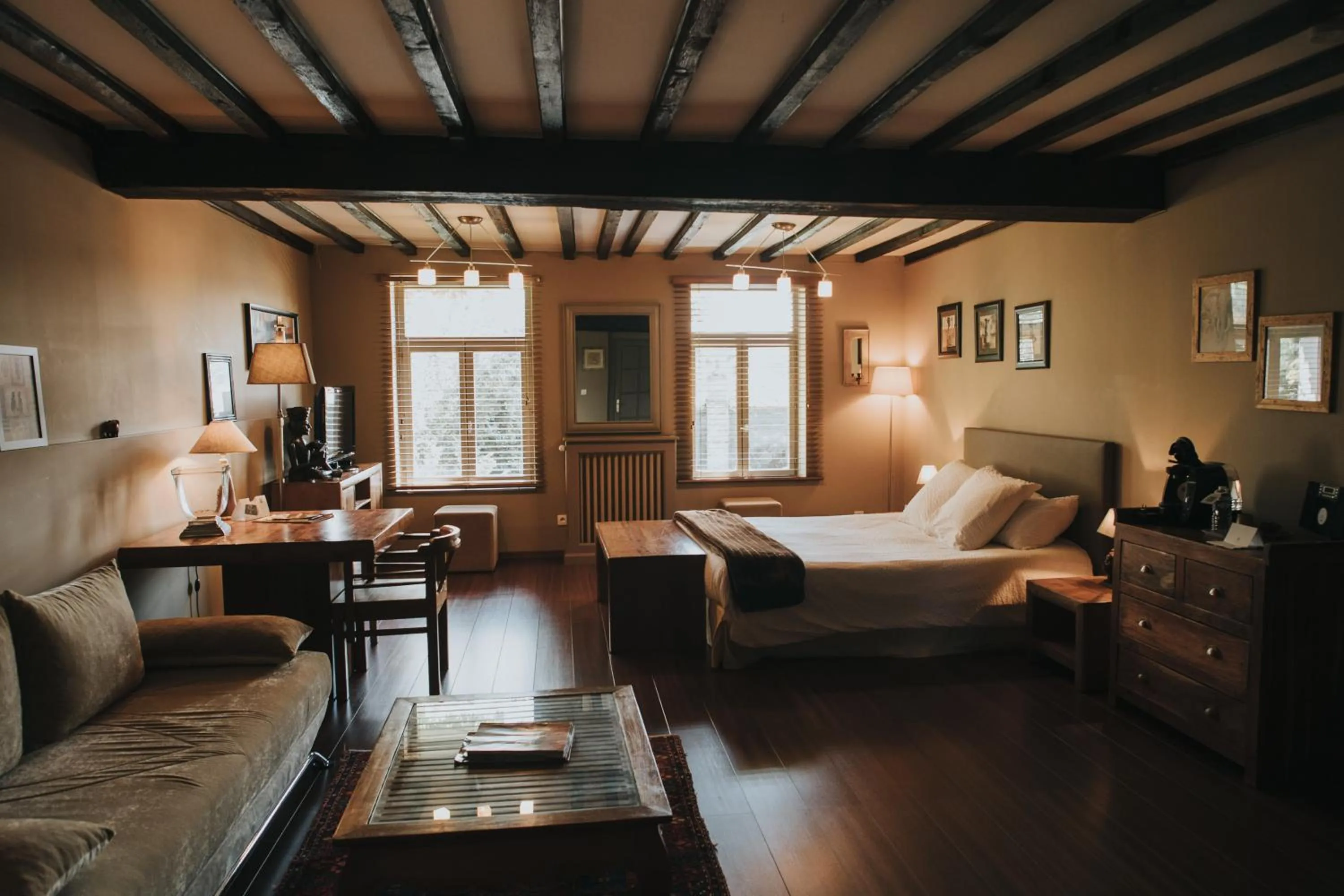 Photo of the whole room, Bed in LOGIS HÔTEL-RESTAURANT - Le Moulin d'Artres