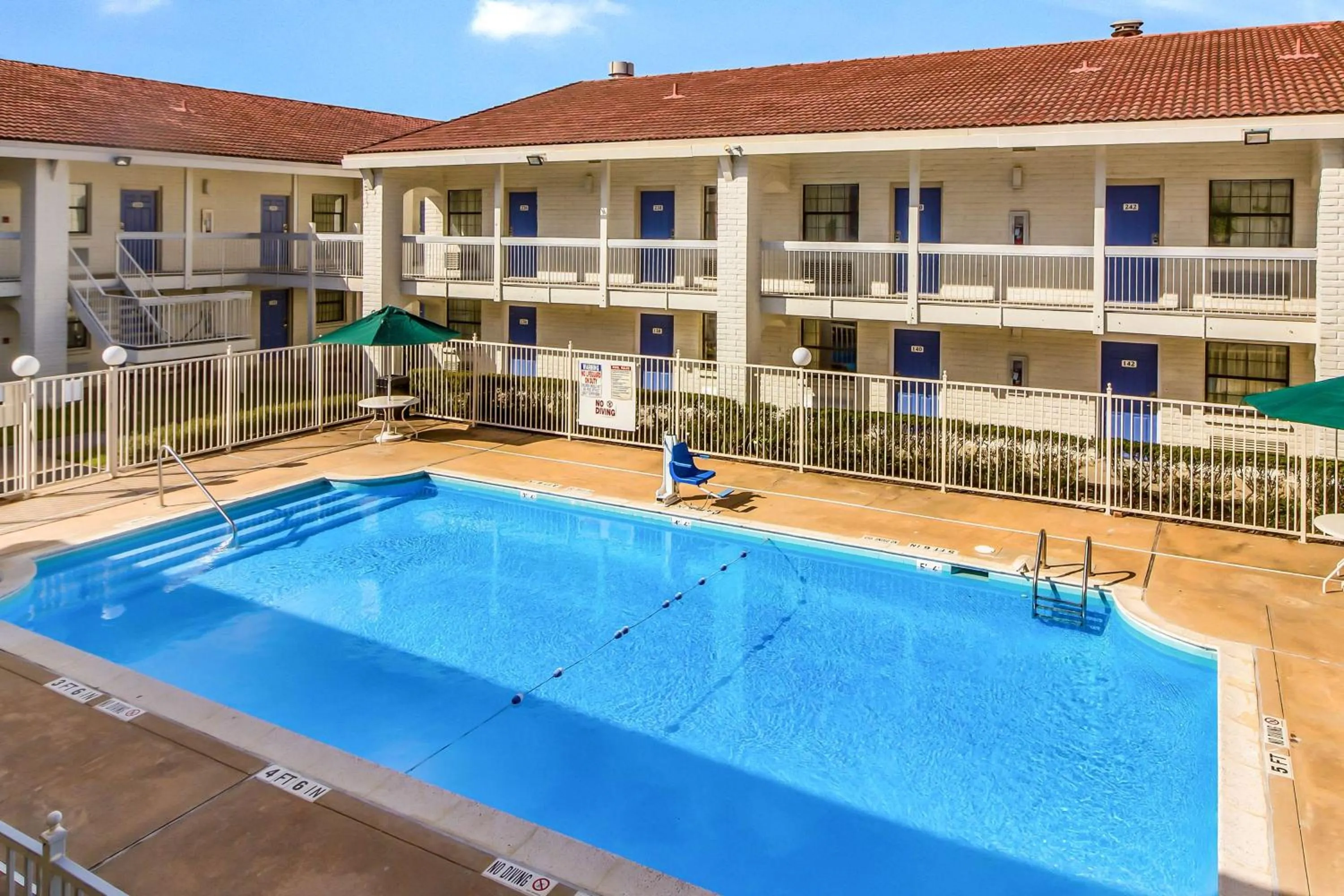 Pool view in Motel 6-Baytown, TX - Garth Rd