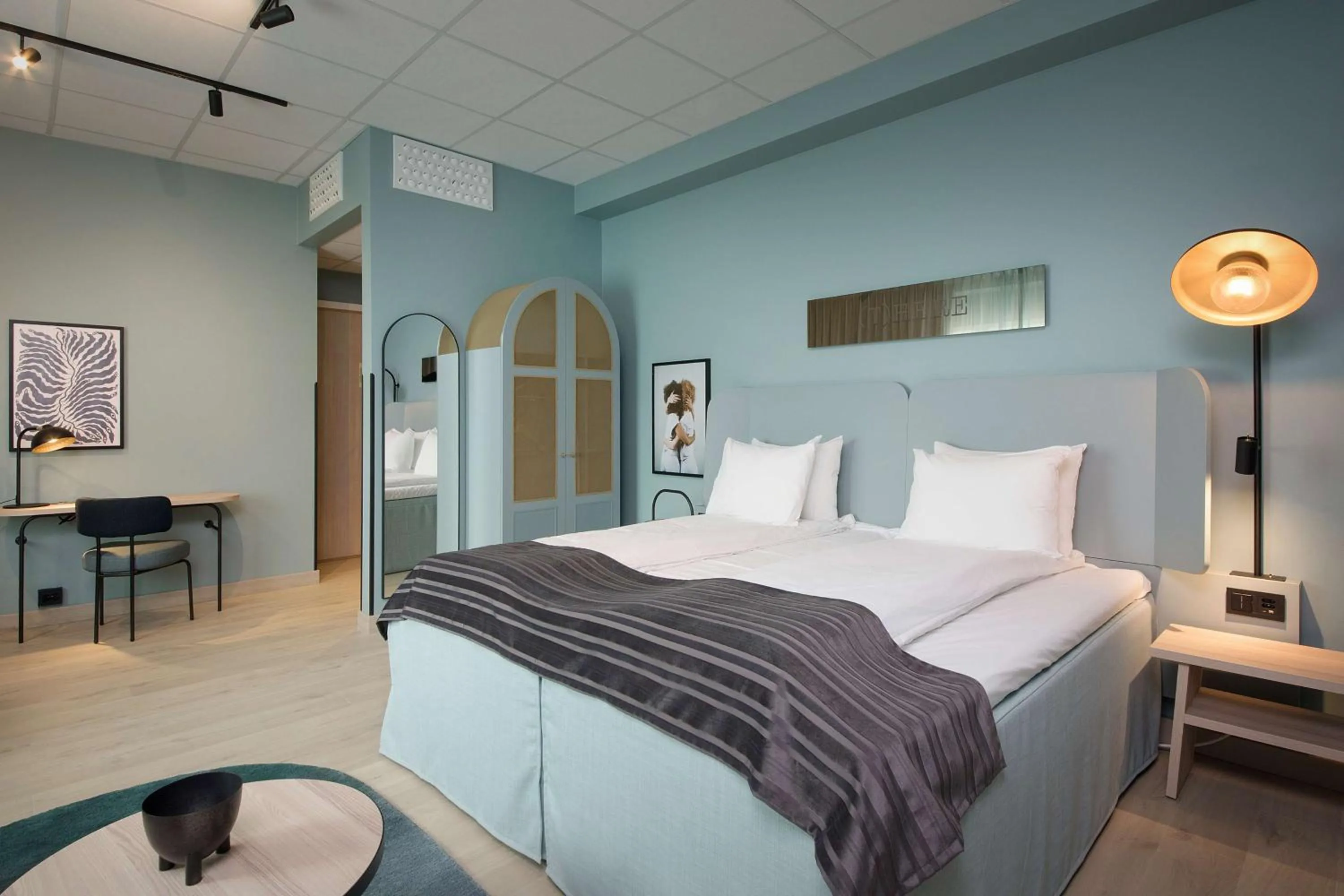 Bedroom, Bed in Scandic Sjølyst