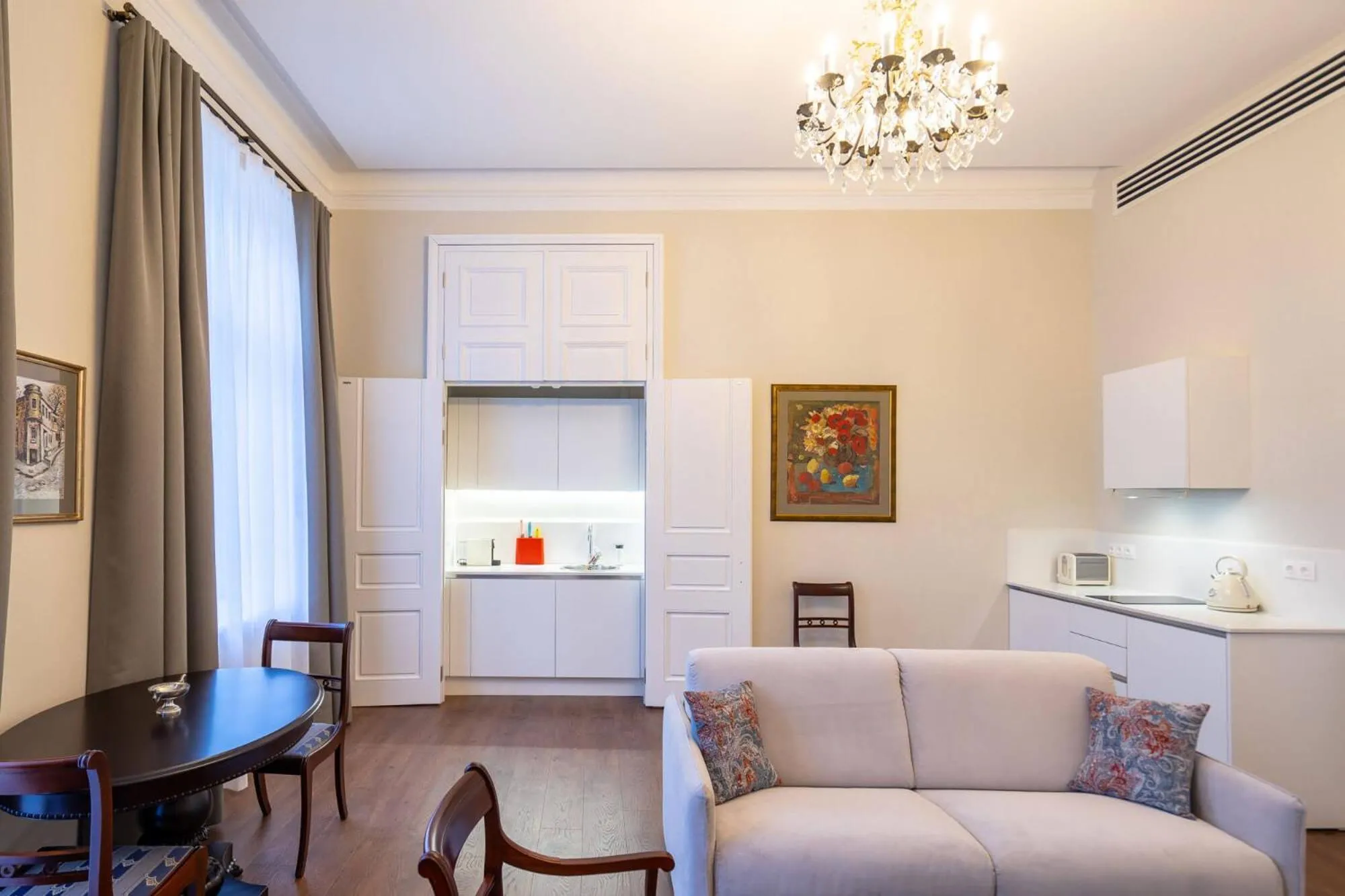 Kitchen or kitchenette in TIFLIS OPERA Aparthotel