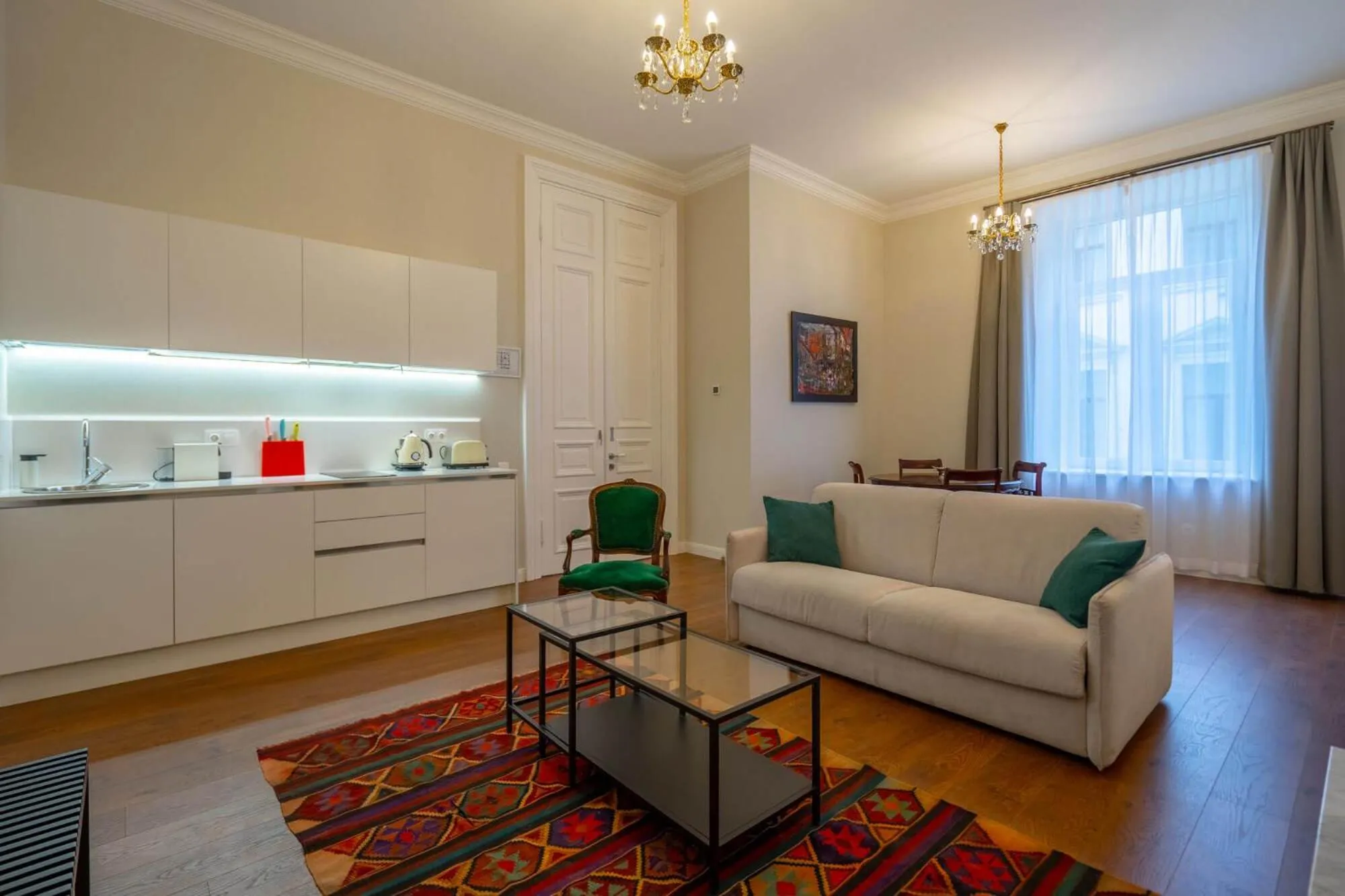 Kitchen or kitchenette in TIFLIS OPERA Aparthotel