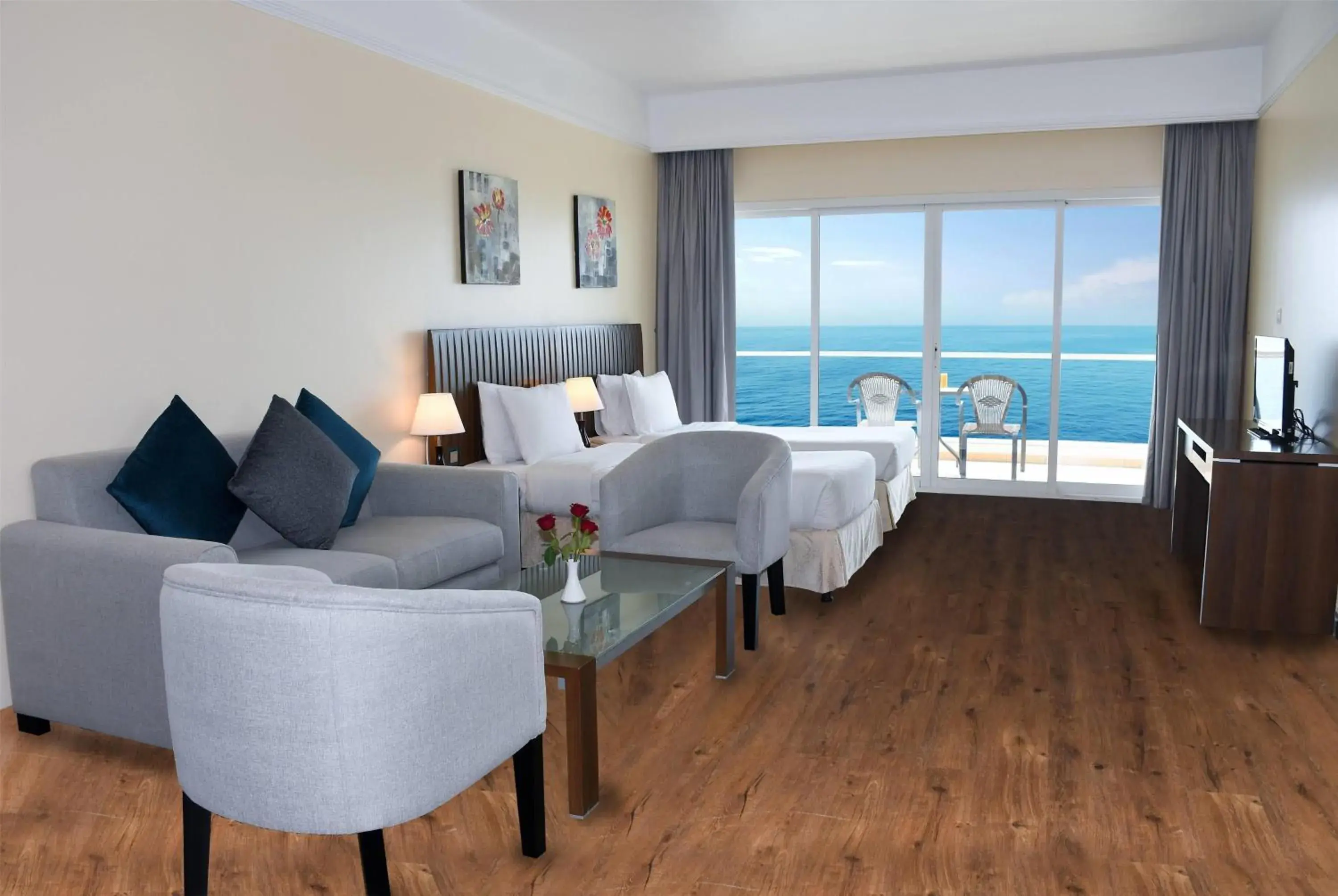 Deluxe Room Sea View Twin Bed - Smoking in Ramada by Wyndham Beach Hotel Ajman Deluxe Room Sea View Twin Bed - Smoking in Ramada by Wyndham Beach Hotel Ajman