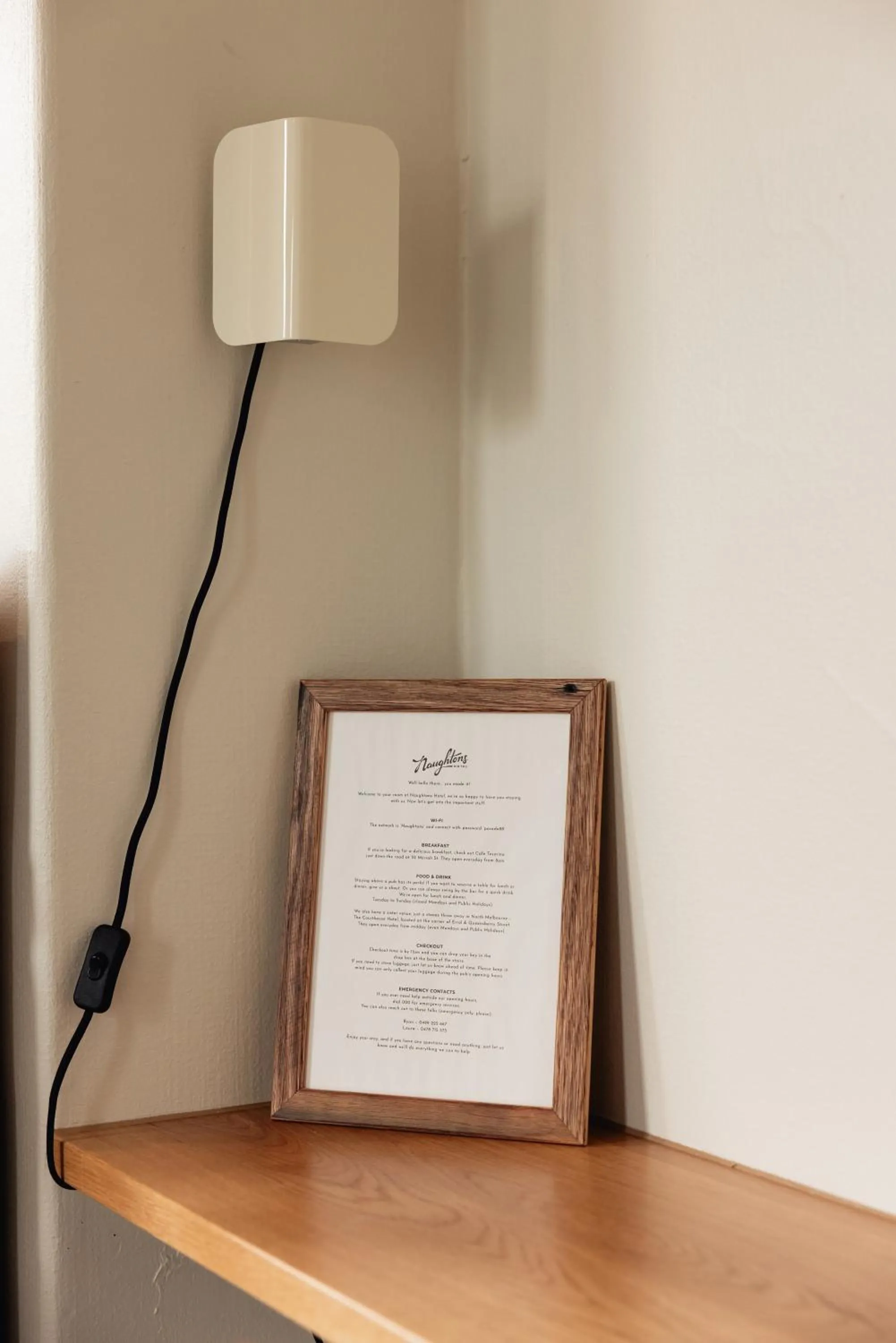 Bedroom in Naughtons Hotel