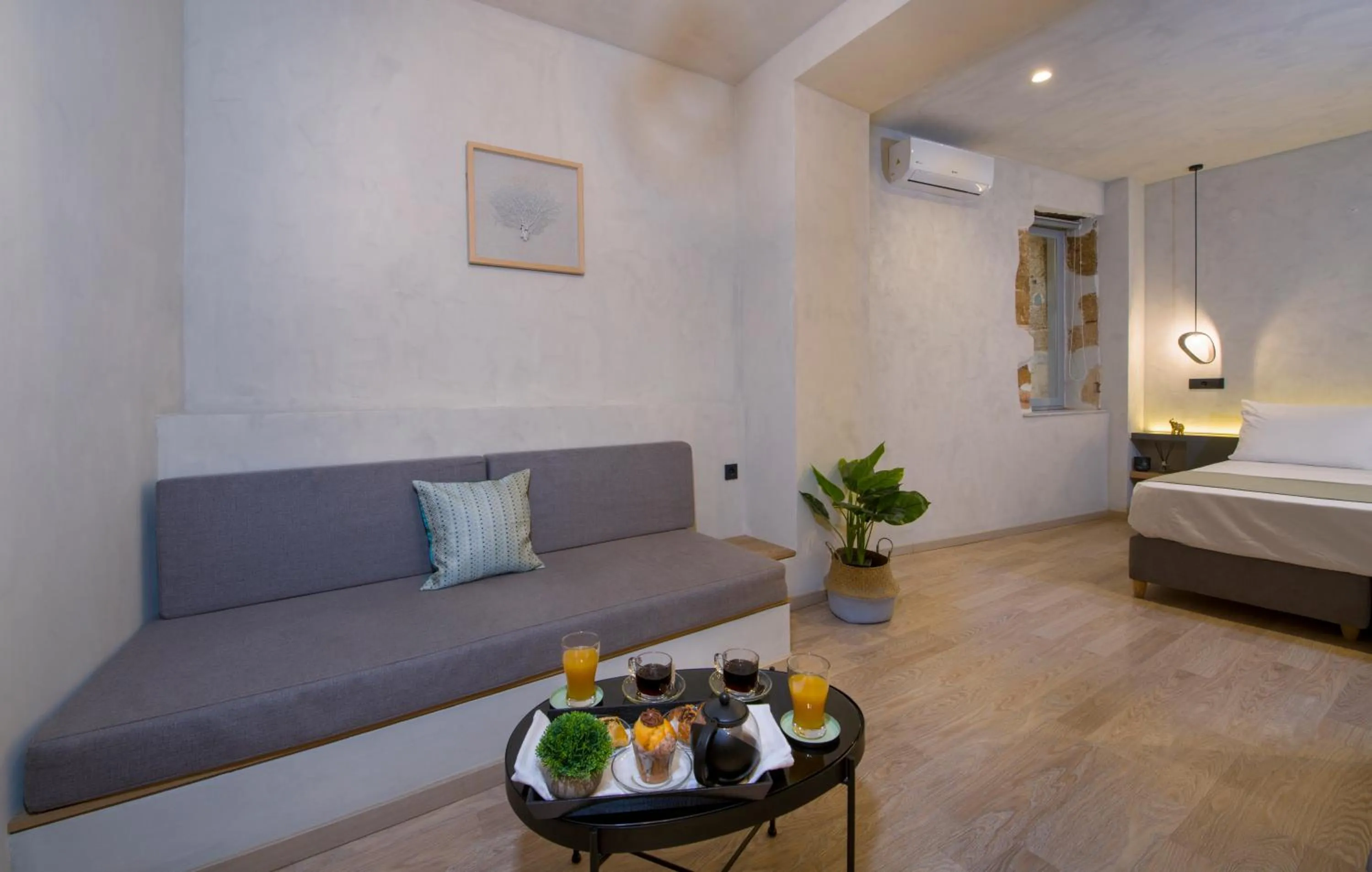 Living room, Bed in Cretan Berry Sarpaki