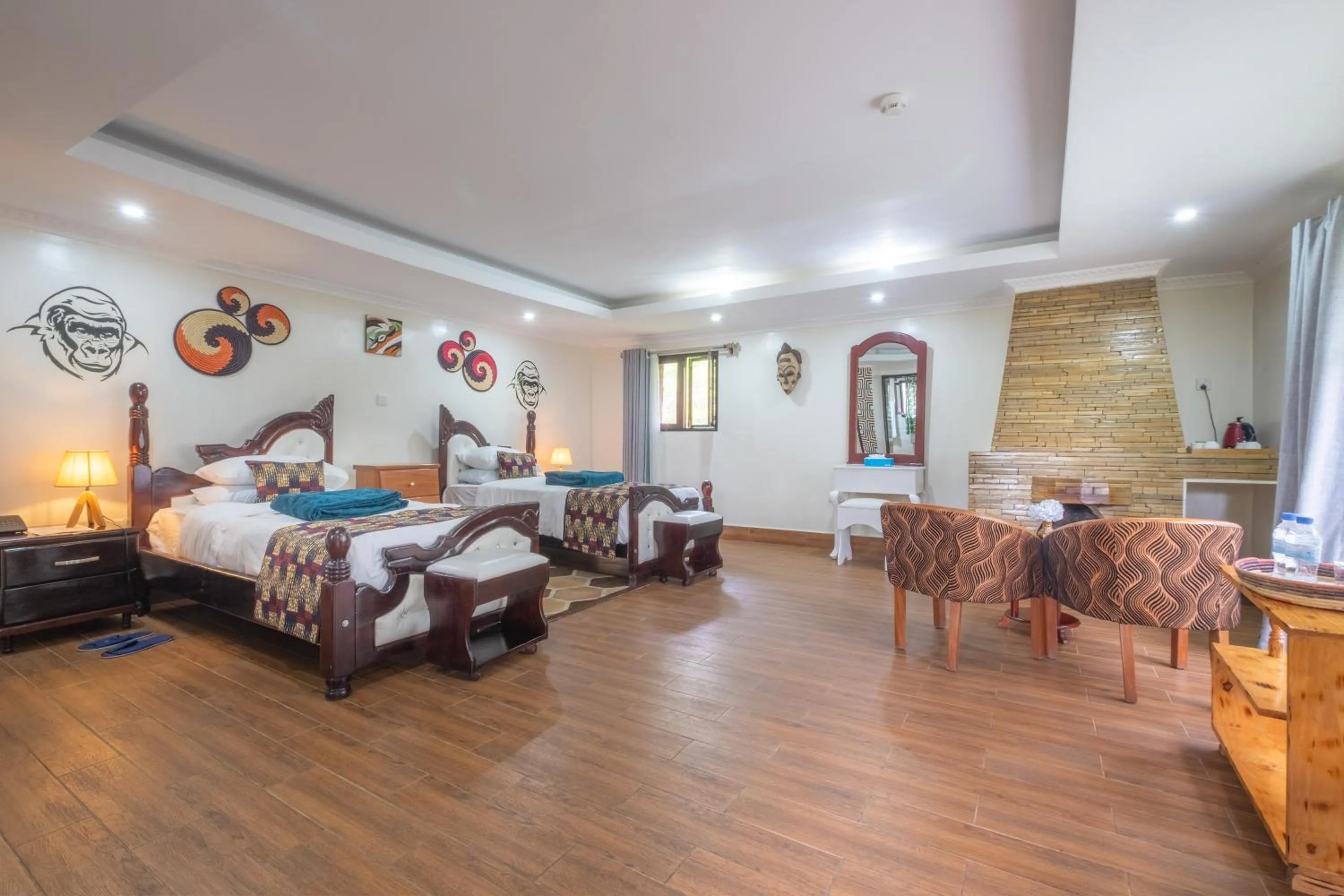 Bed in Ingagi Park View Lodge