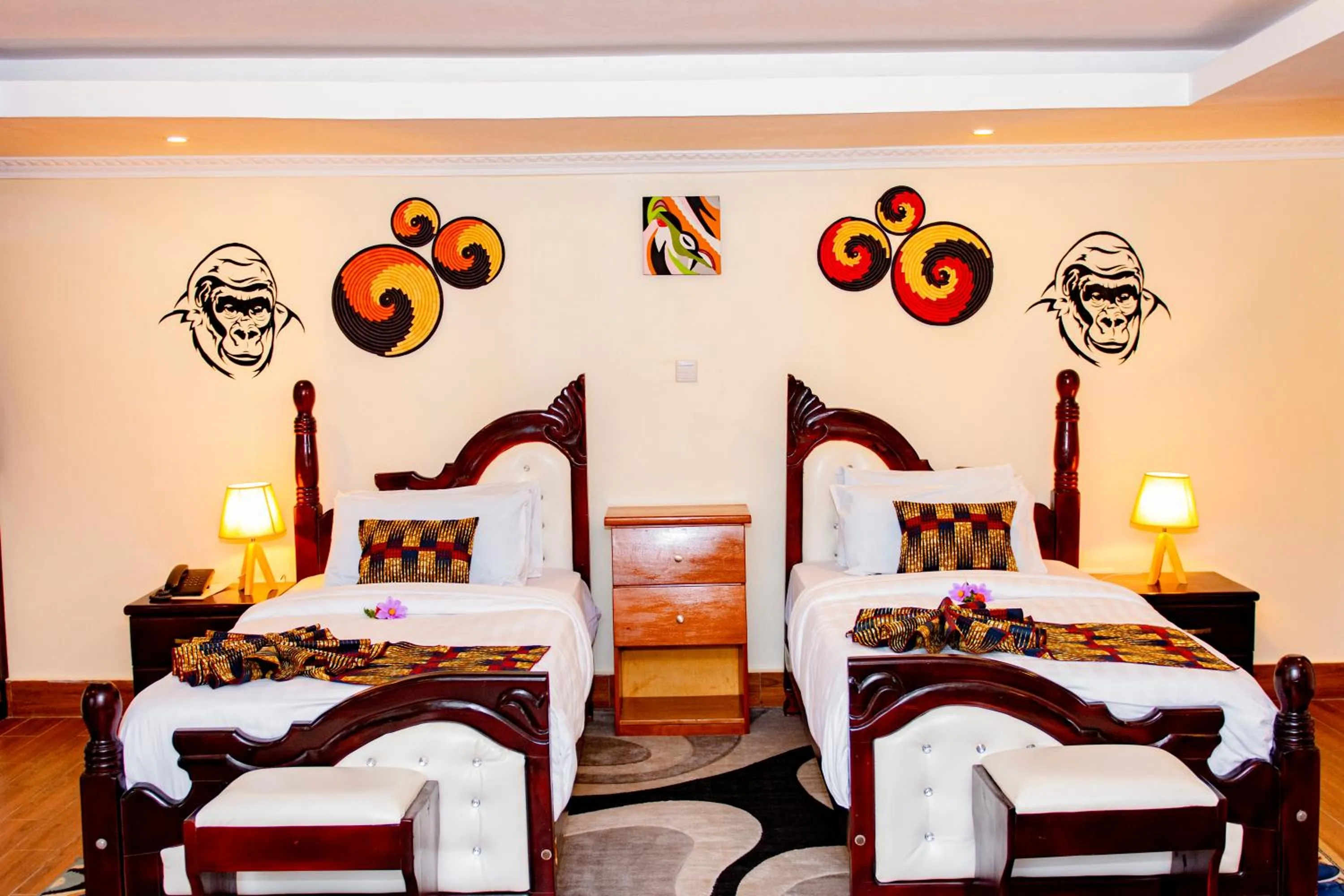 Bed in Ingagi Park View Lodge