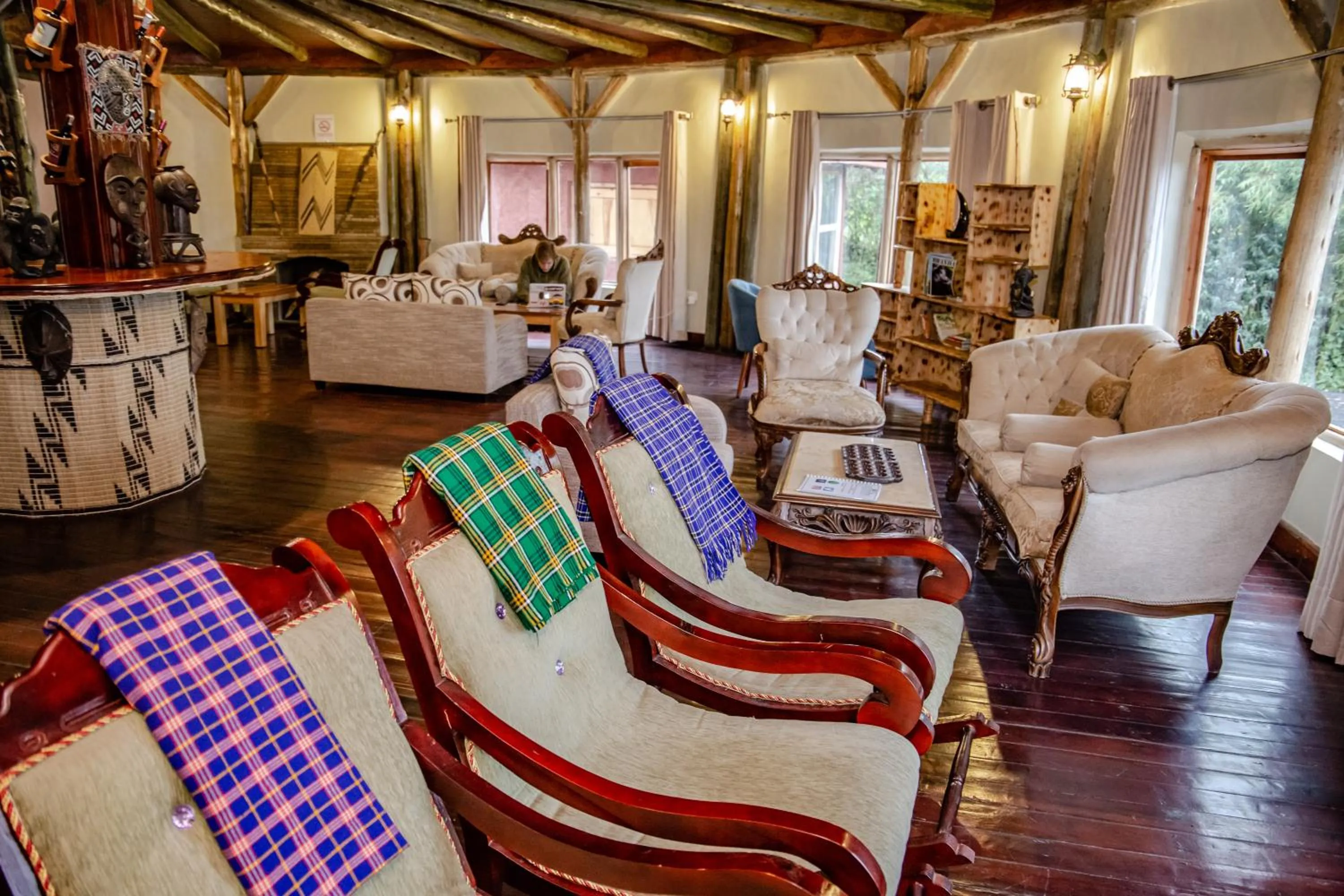 Living room in Ingagi Park View Lodge