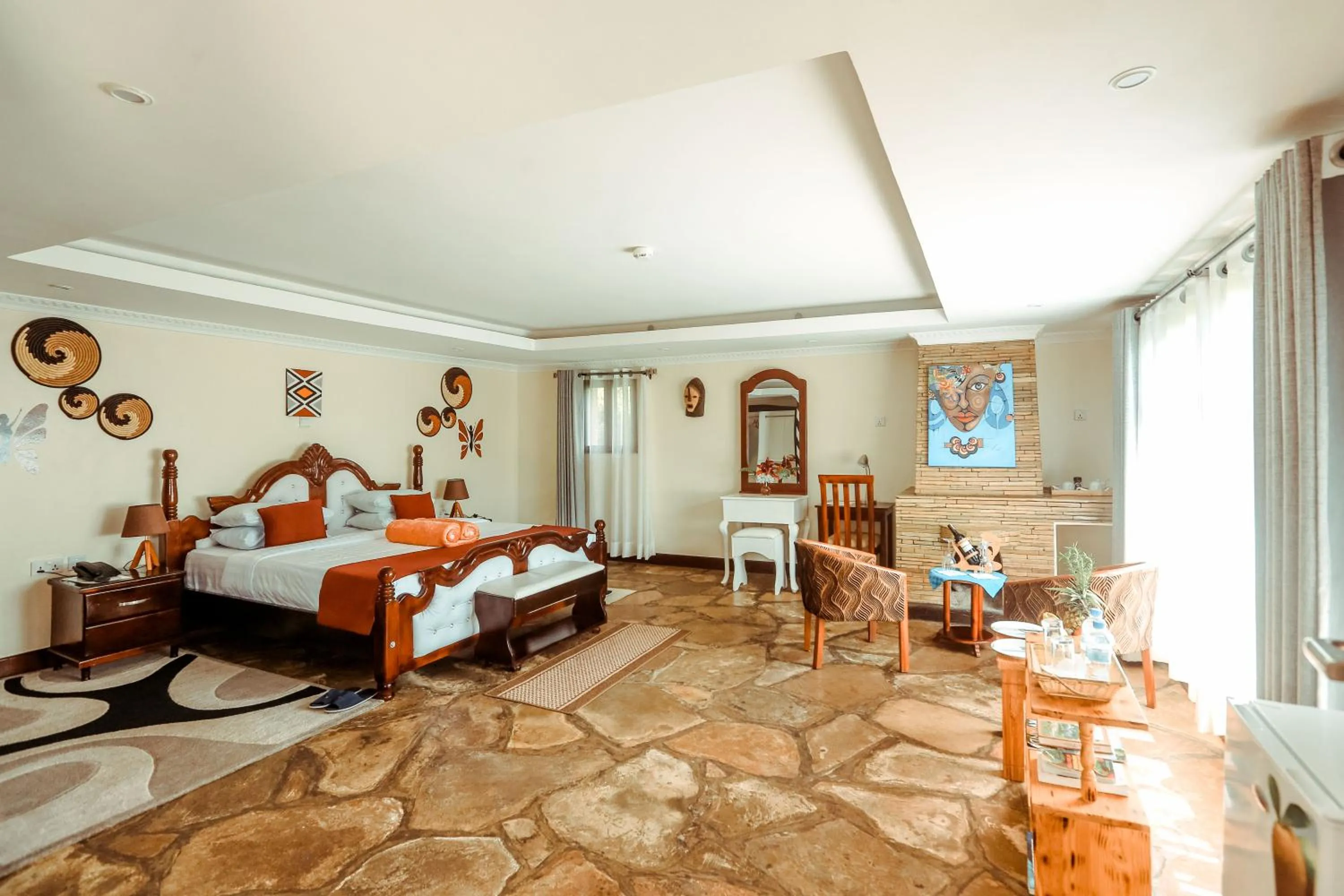 Bed in Ingagi Park View Lodge