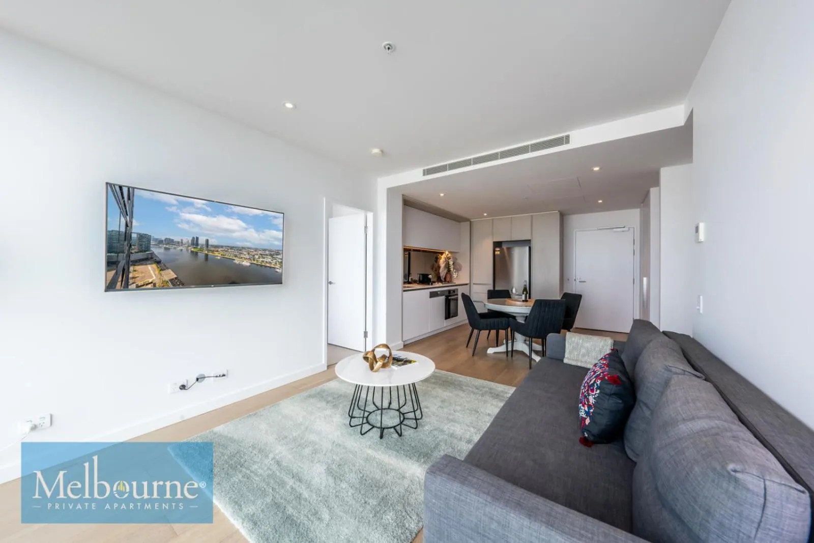 Living room in Melbourne Private Apartments - Collins Wharf Waterfront, Docklands