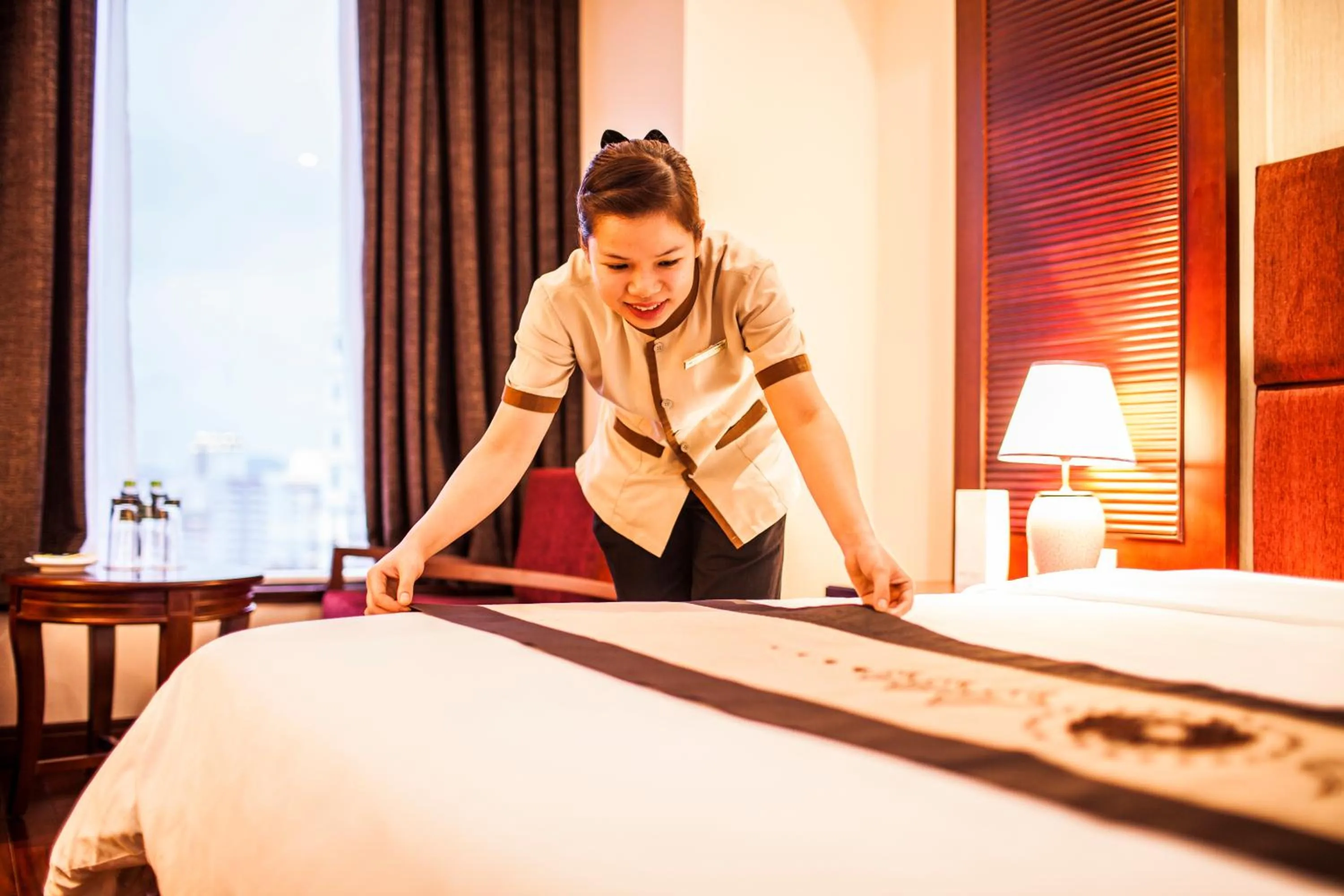 People, Bed in Moonlight Hotel Hue