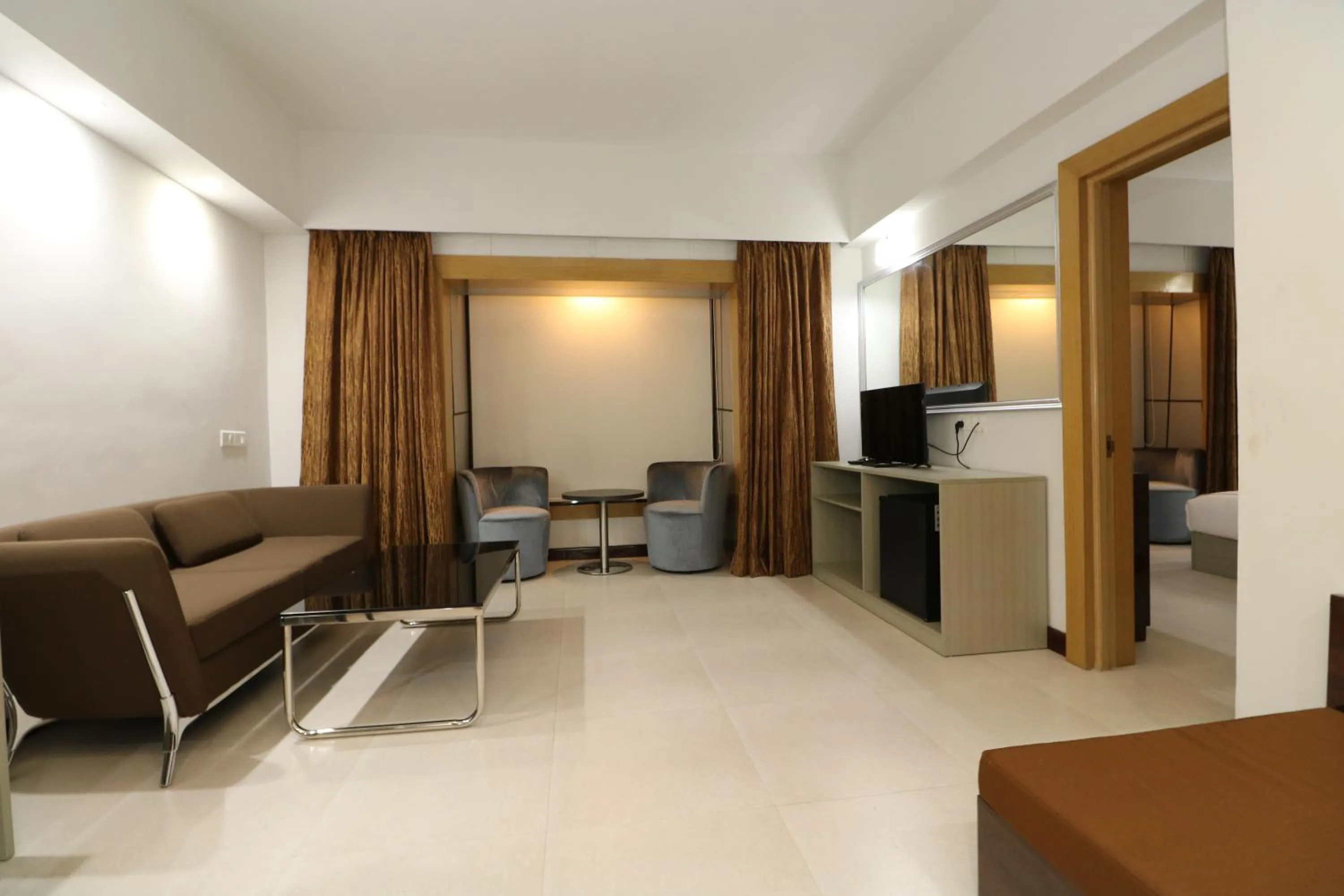 Living room in Aristocrat Hotel, New Town, Kolkata